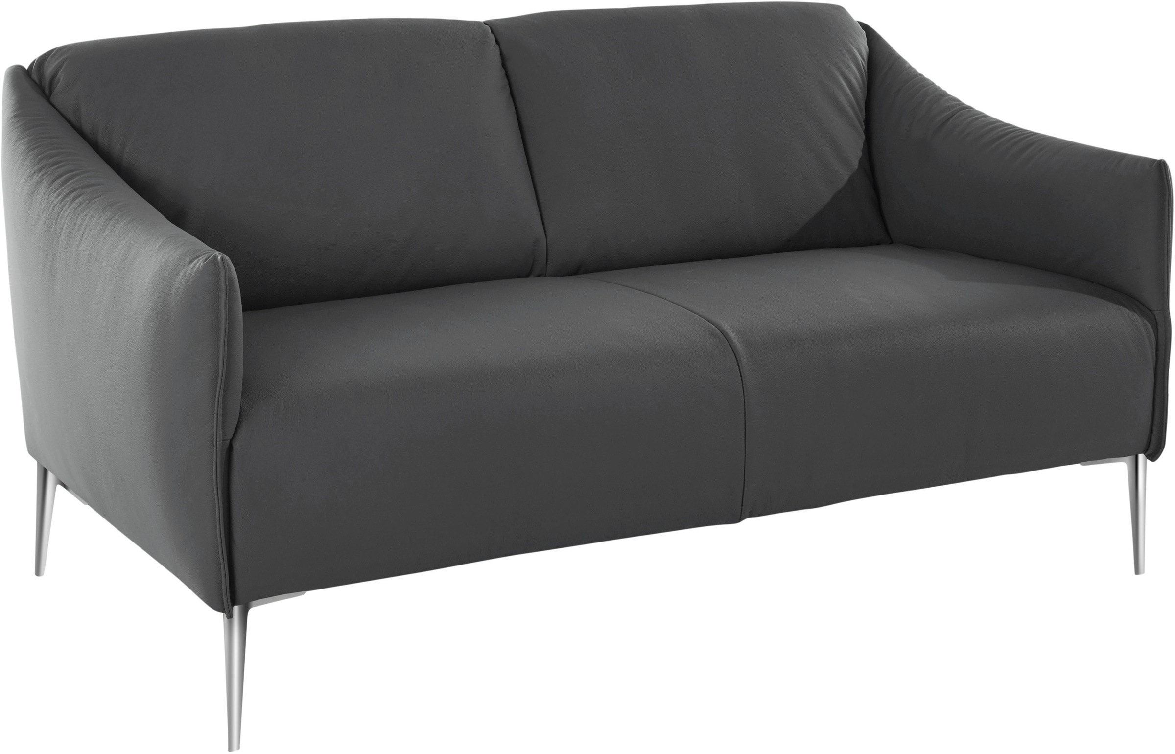 W.SCHILLIG 2-Sitzer »sally Design Sofa mit schmalen Armlehnen, bequem und elegant« mit Metallfüßen in Chrom glänzend, Breite 154 cm