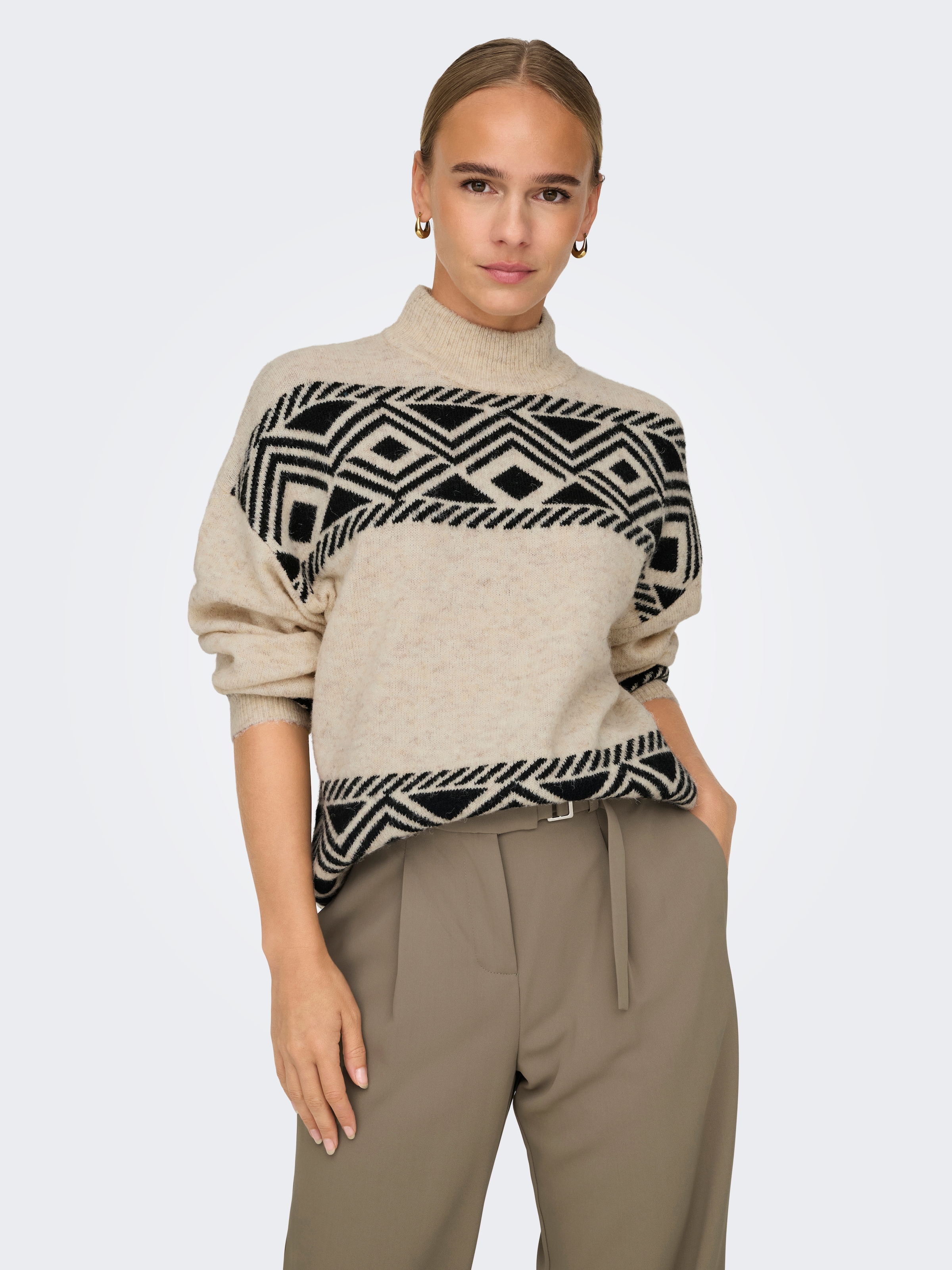 ONLY Stehkragenpullover »ONLVICTORIA L/S PULLOVER KNT NOOS«