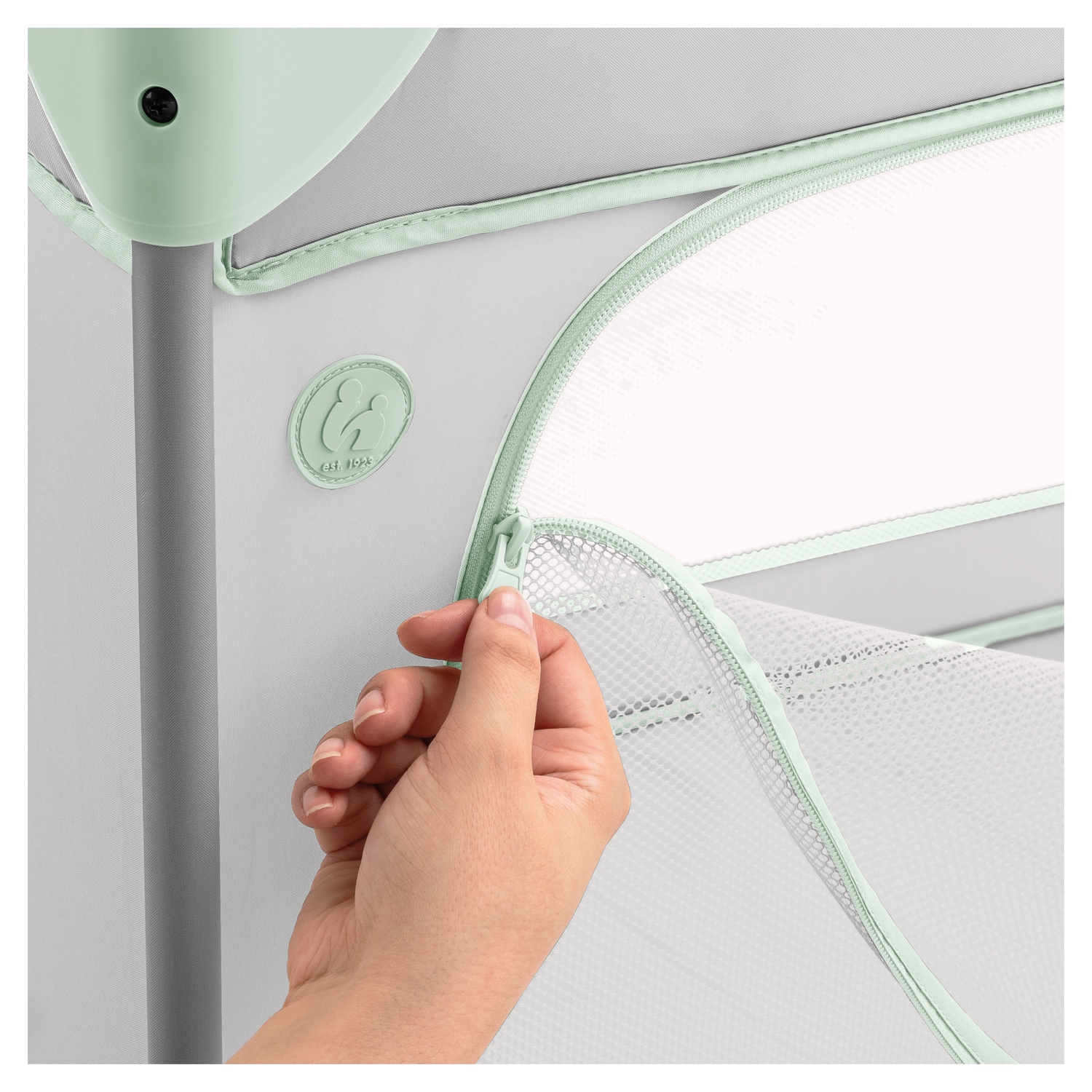 Hauck Baby-Reisebett »Dream N Play Plus, Dusty Mint«, Vorderausstieg