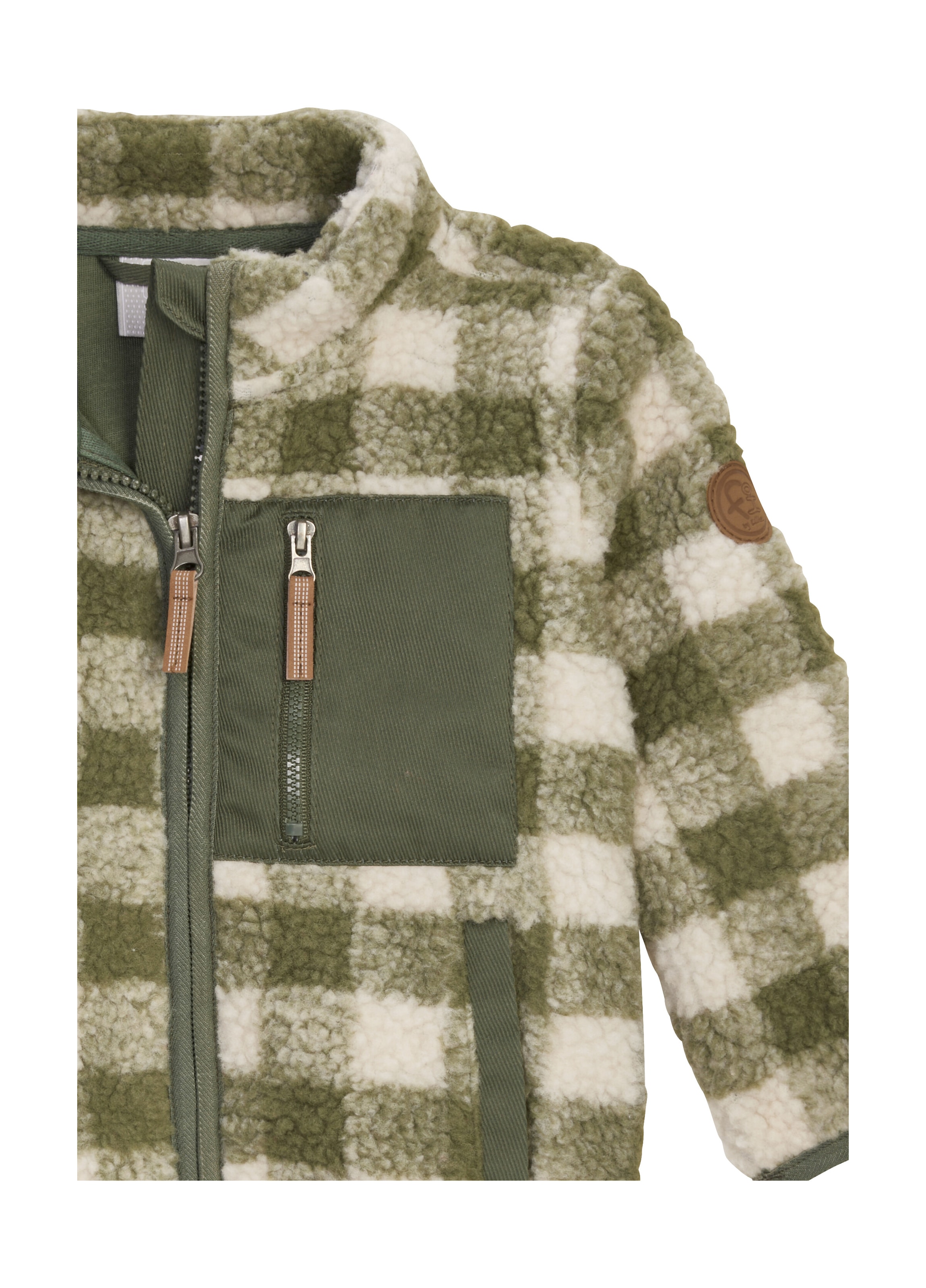 first instinct by killtec Fleecejacke »FIOW 50 MNS FLC JCKT« Sherpa Fleecejacke mit Karomuster, Kinnschutz und Namensetikett