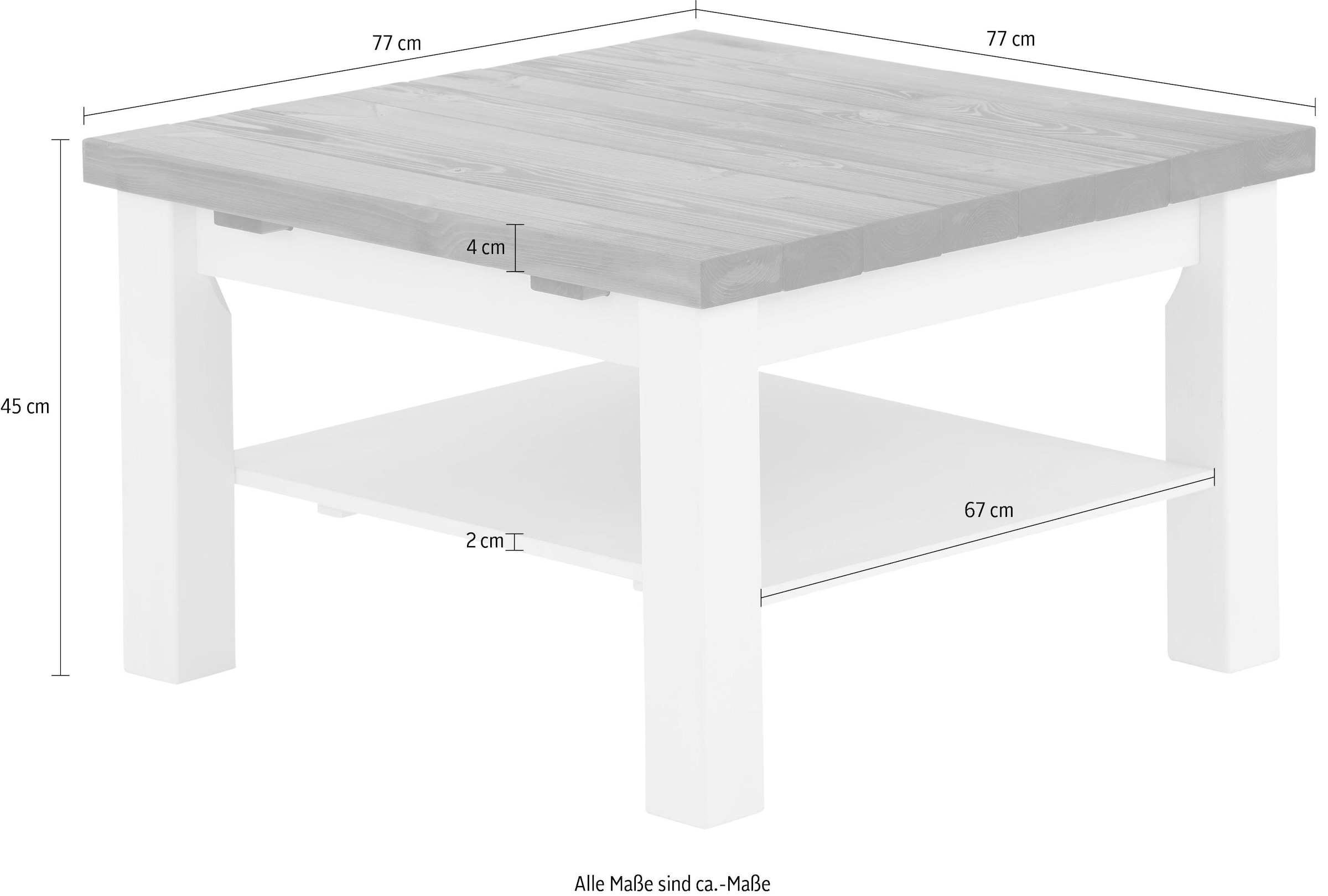 Home affaire Couchtisch »Antique«, aus massiver Kiefer, FSC® zertifiziert, Breite 77 cm