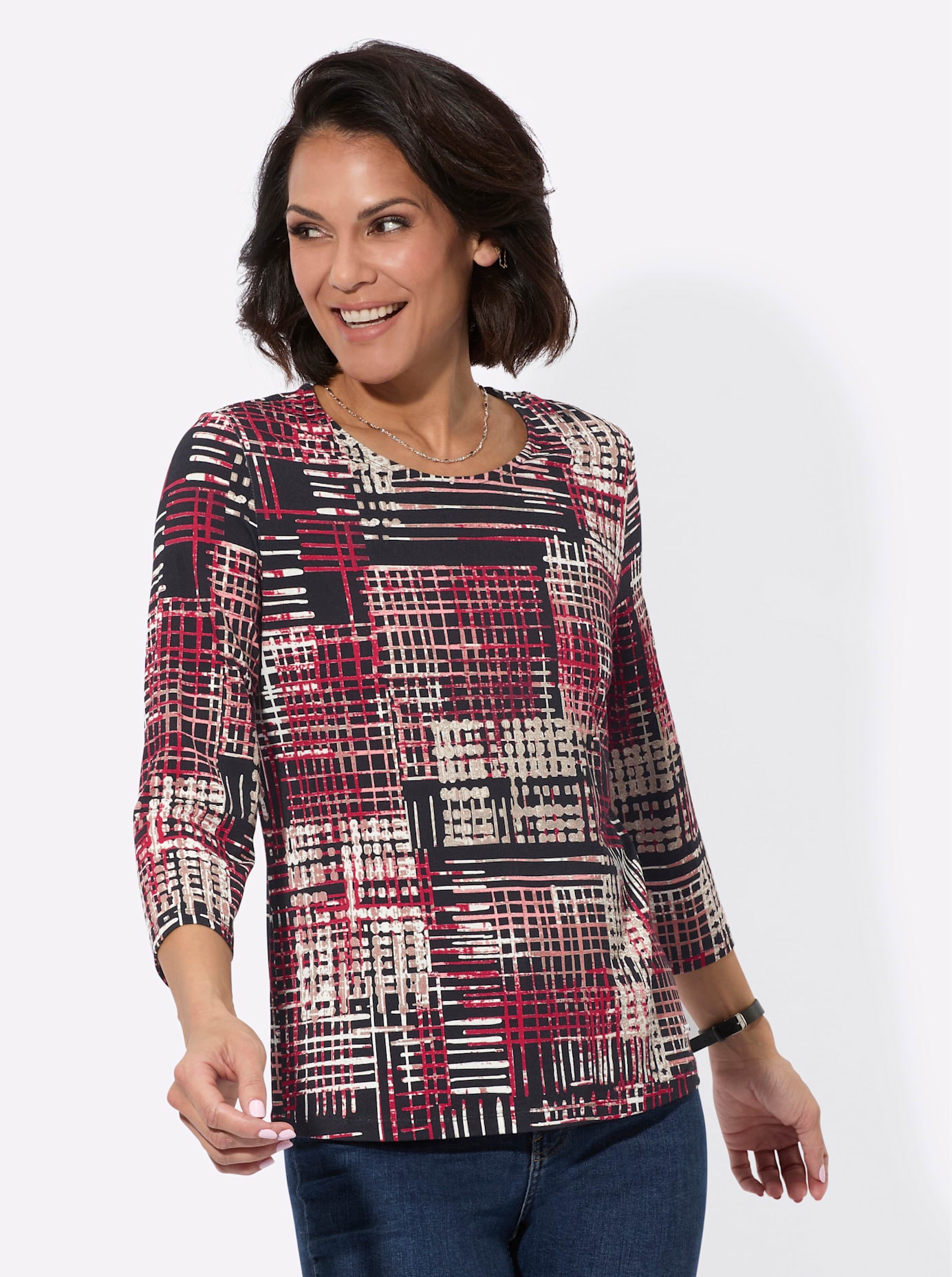 Casual Looks 3/4-Arm-Shirt »Rundhals-Shirt«, (1 tlg.)