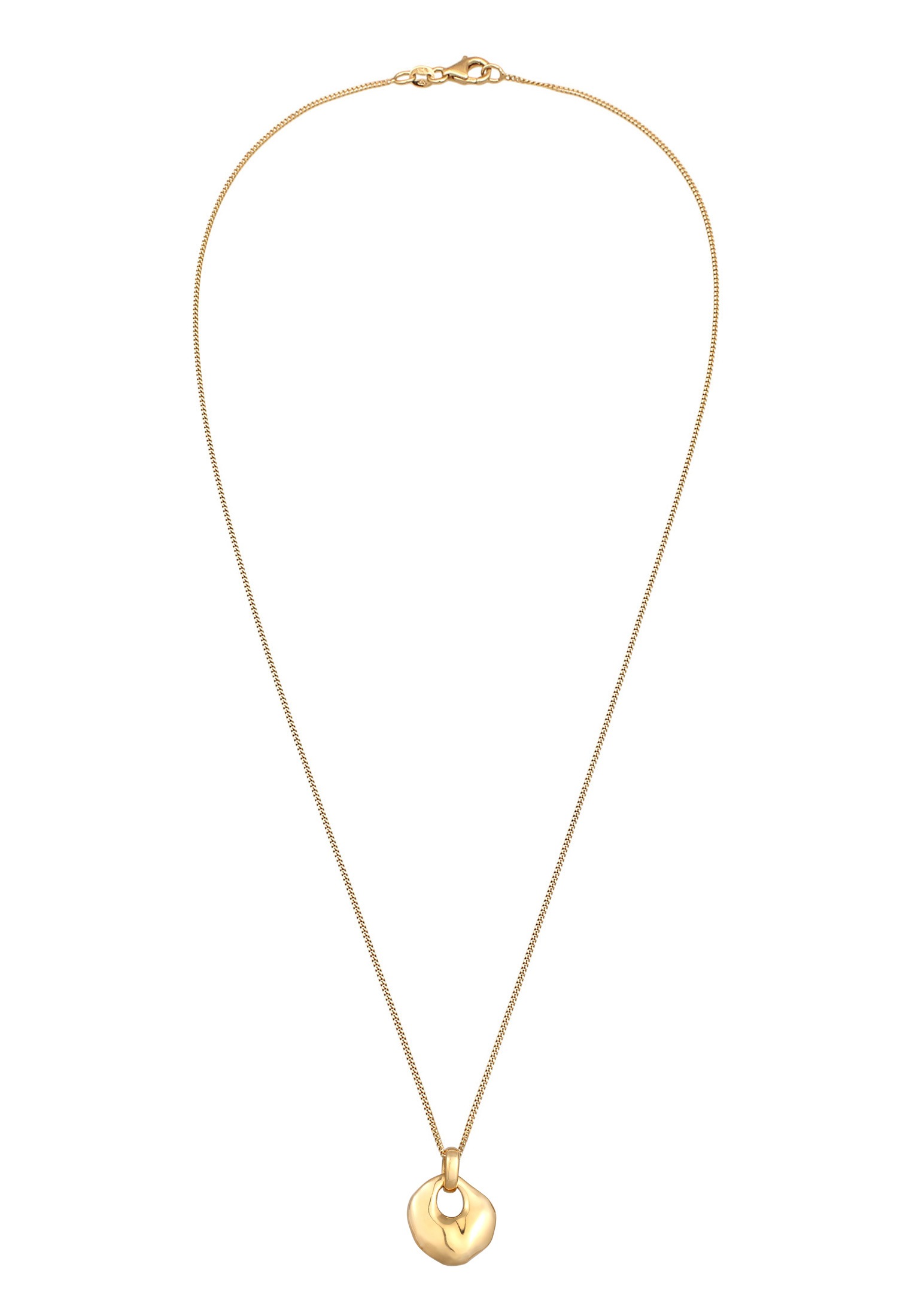 Elli Kette mit Anhänger »Halskette Disc Anhänger Organic Design 925 Silber vergoldet«