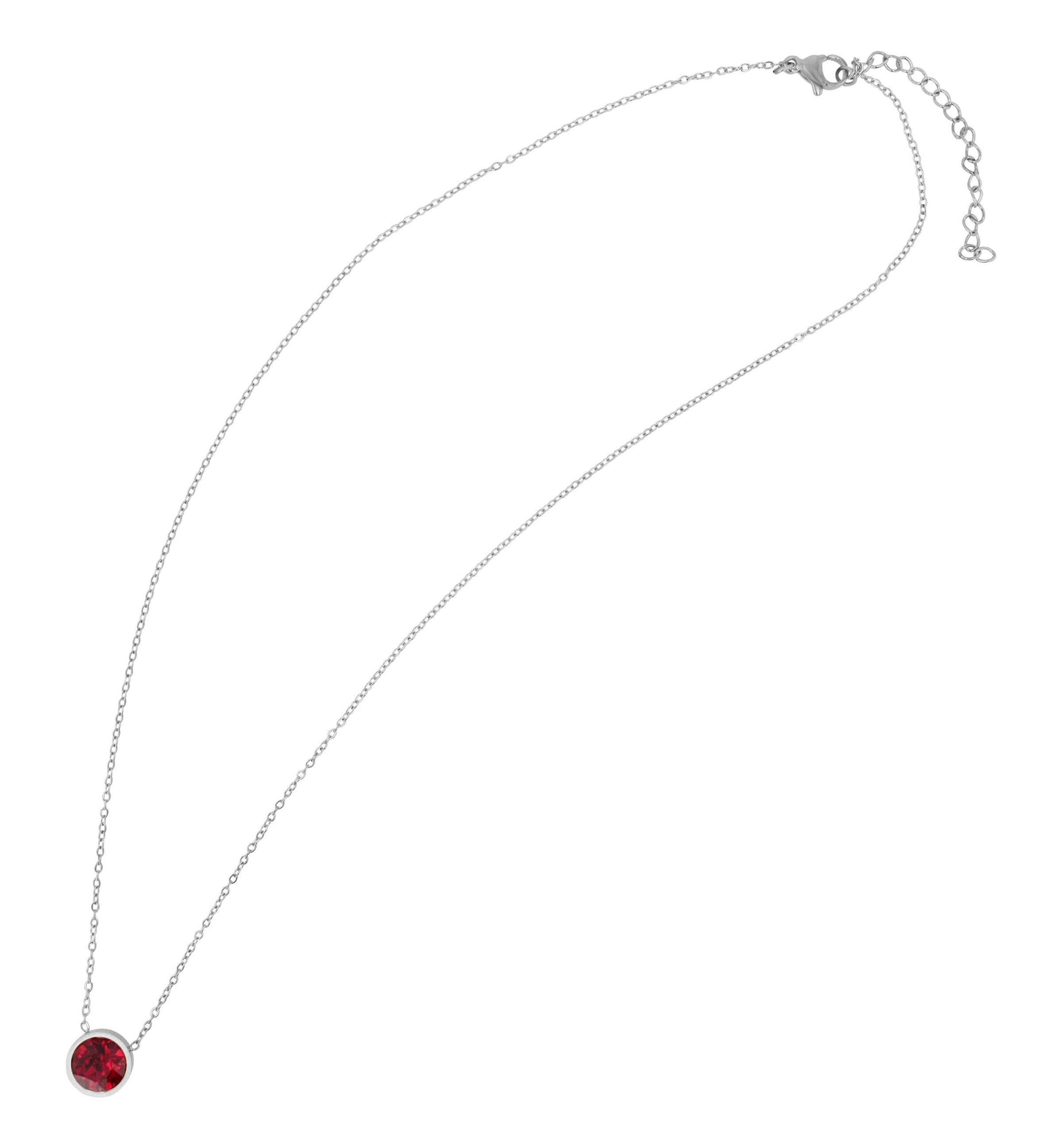 Adelia´s Gliederkette »Damen Halskette aus Edelstahl mit Kristall 43 cm«