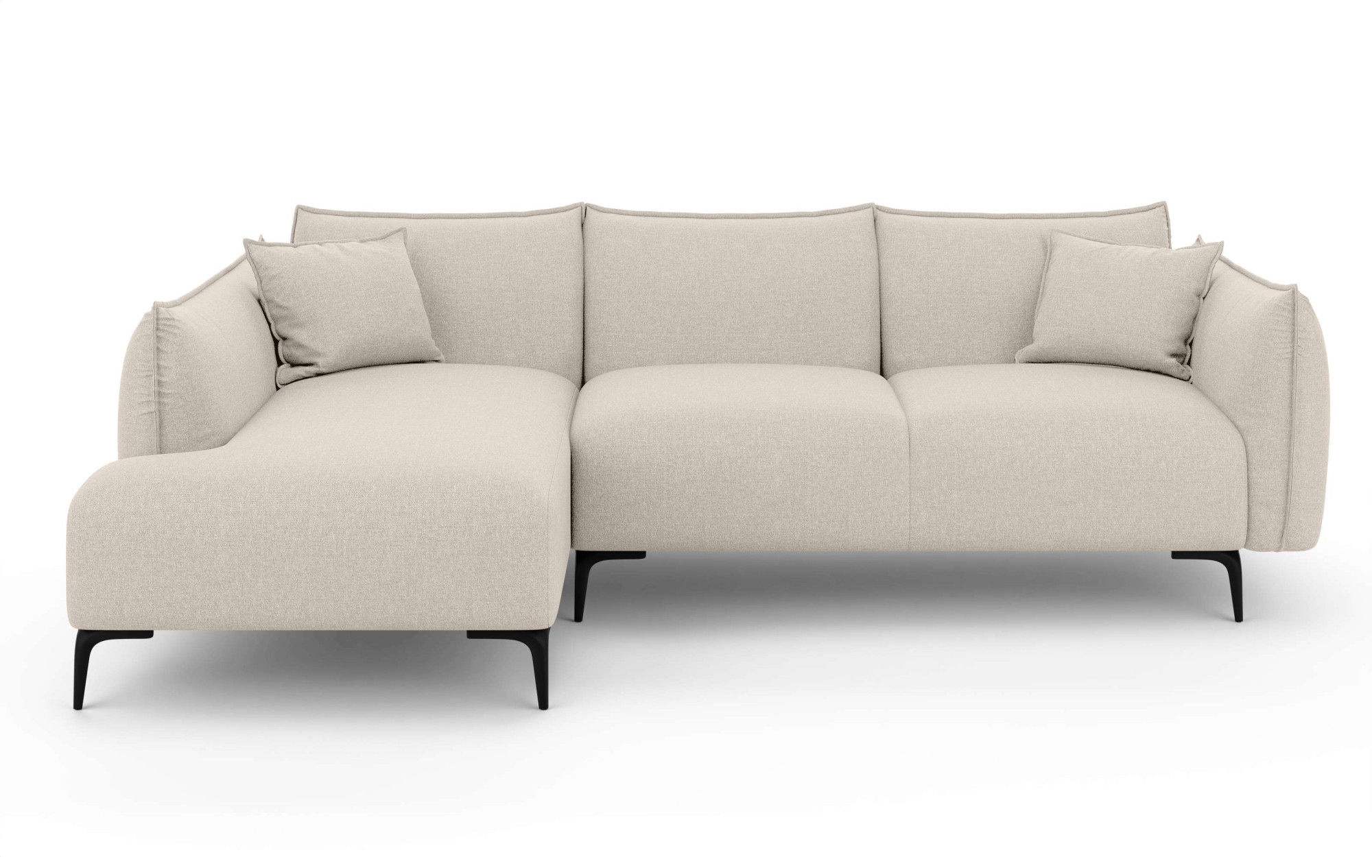 LeGer Home by Lena Gercke Ecksofa »Adelita mit Ottomane links oder rechts bestellbar, B/H/T 270/97/168«, L-Form mit Wellenunterfederung, enthält 2 Zierkissen