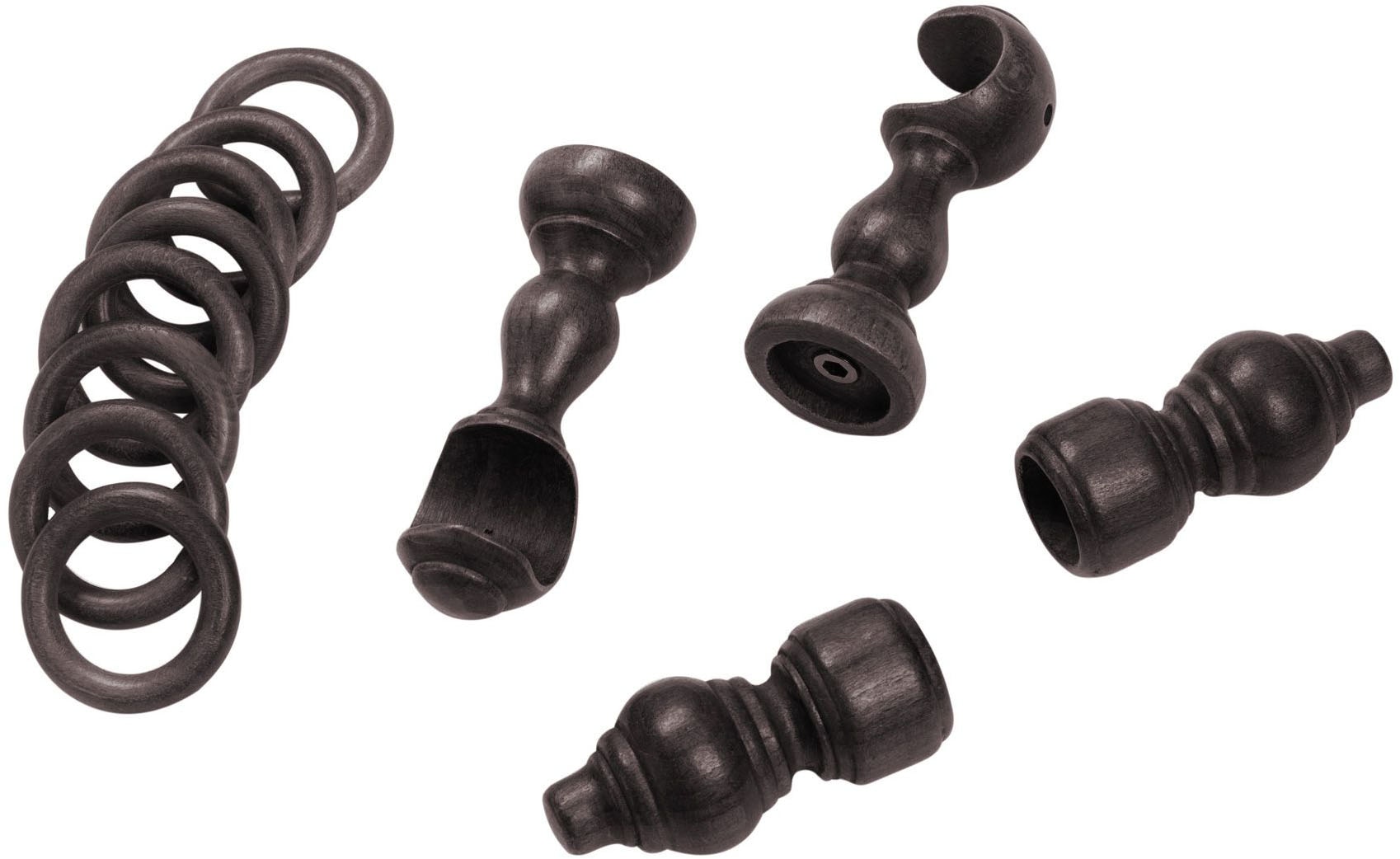 SN DECO GROUP Gardinenstange »Filigrano« 1 läufig-läufig Fixmaß 28 mm, Holz, verschiedene Längen und Farben, Komplettset