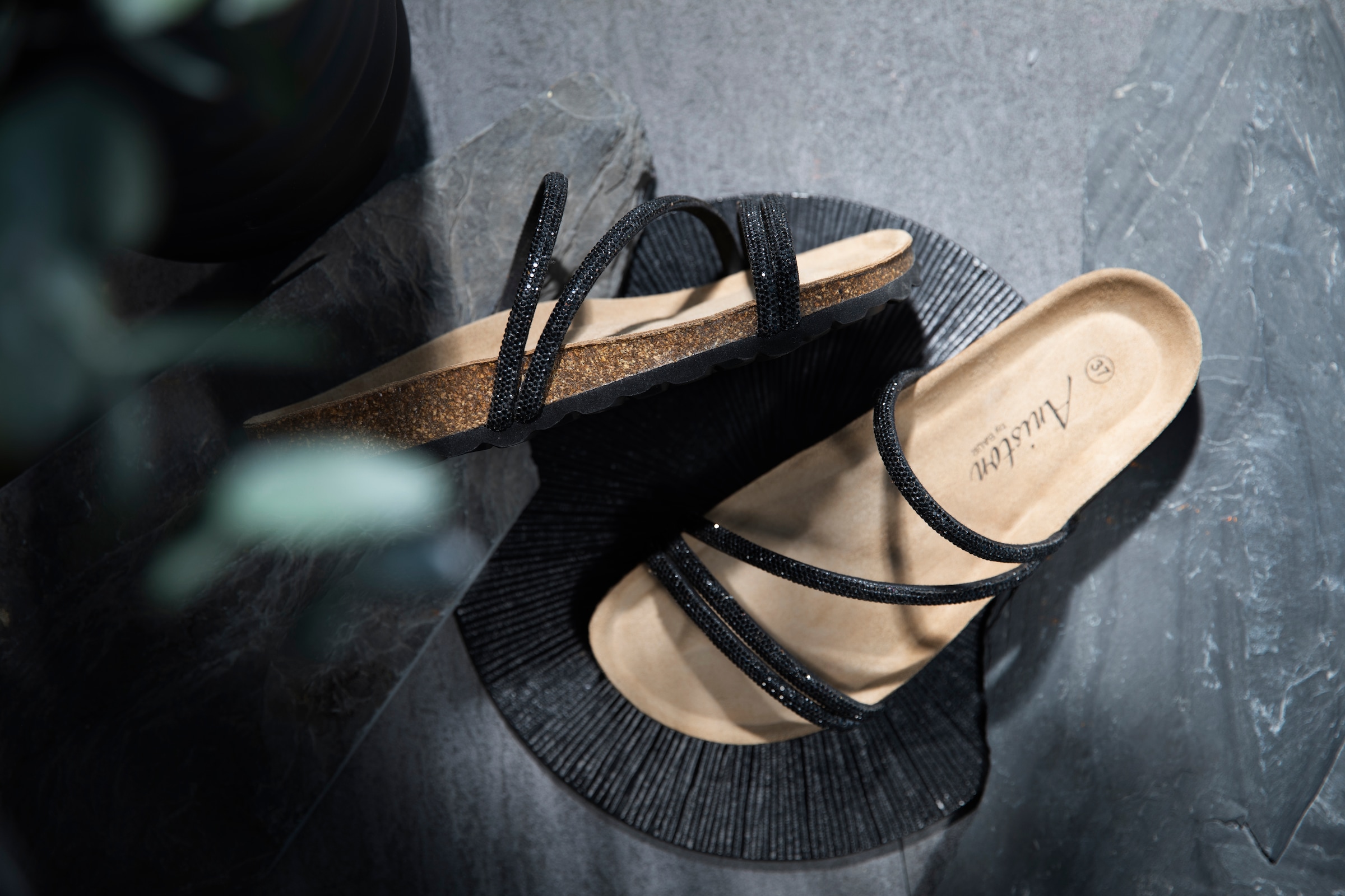 Aniston SHOES Pantolette, Sommerschuh, Strandschuh, Glitzersteine - NEUE KOLLEKTION