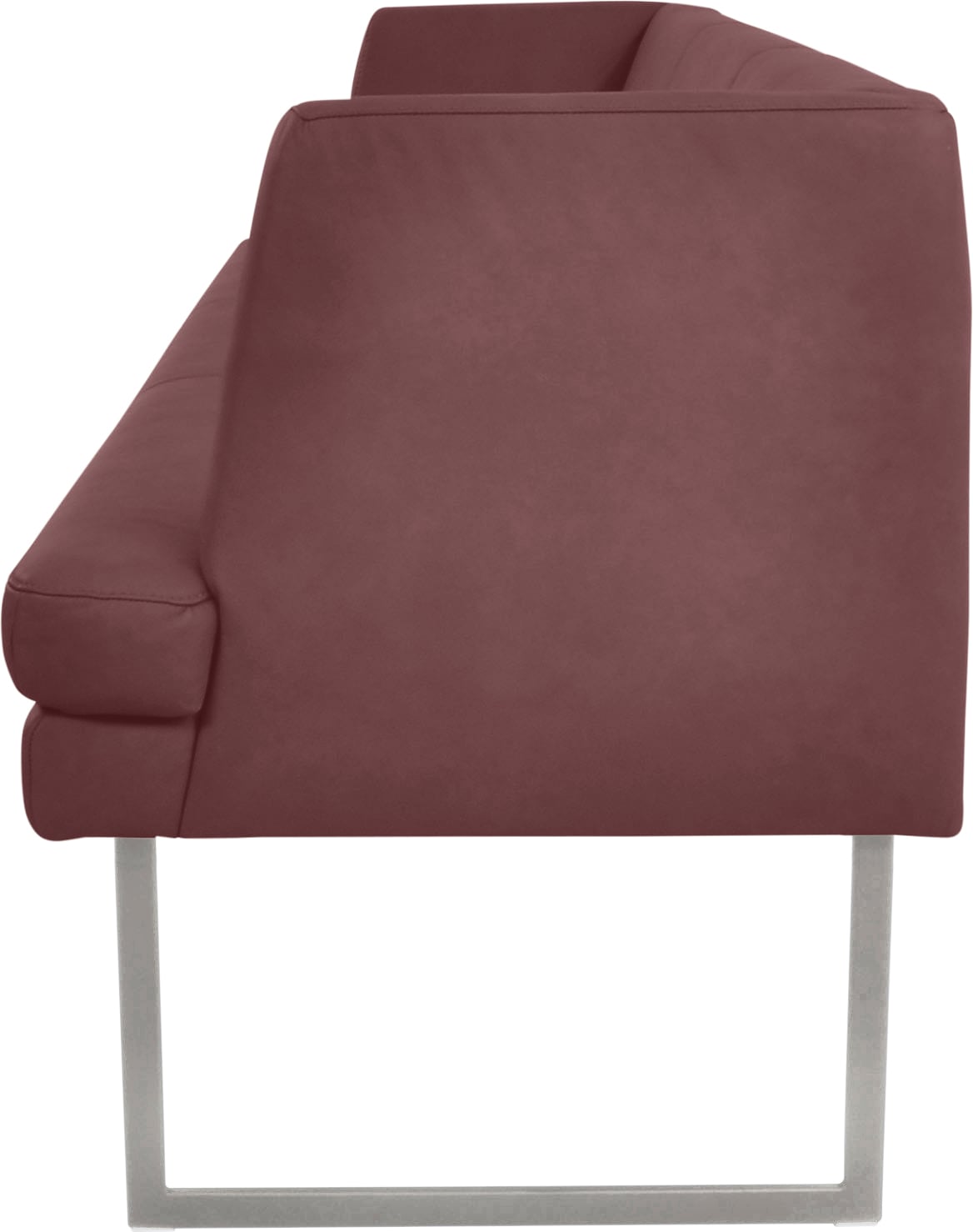 K+W Komfort & Wohnen Polsterbank »Cube« Hammerkissenoptik, 2 Breiten, Hochkantkufe in Edelstahloptik