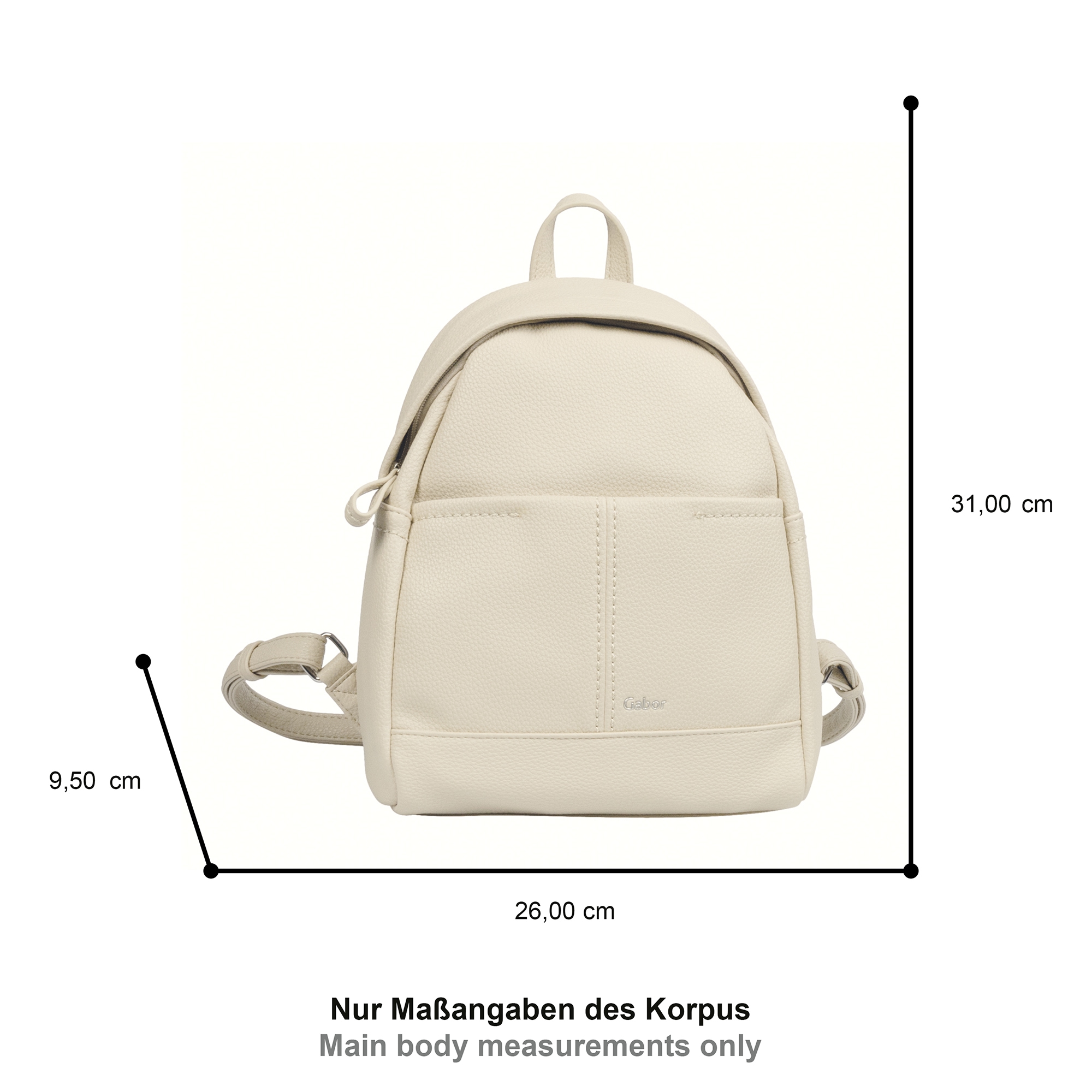 Gabor Rucksack »Lenea« aus recyceltem Polyurethan mit dekorativen Ziernähten