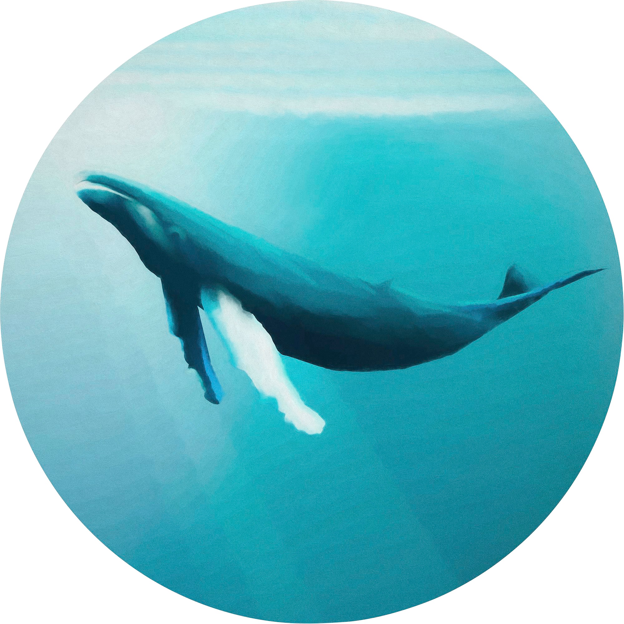 Komar Fototapete »Whale Watching«, Comic-botanisch, 125 x 125 cm