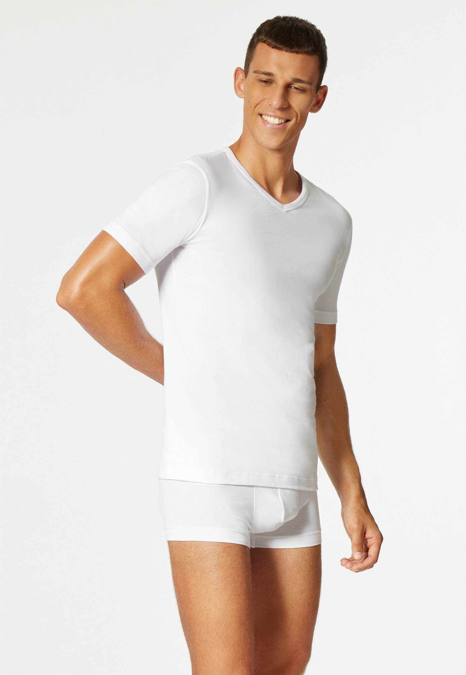 uncover by SCHIESSER V-Shirt »Uncover Cotton« 2er Pack,  V-Neck, Kurzarm, Multipack, Cotton-Mix, elastisch