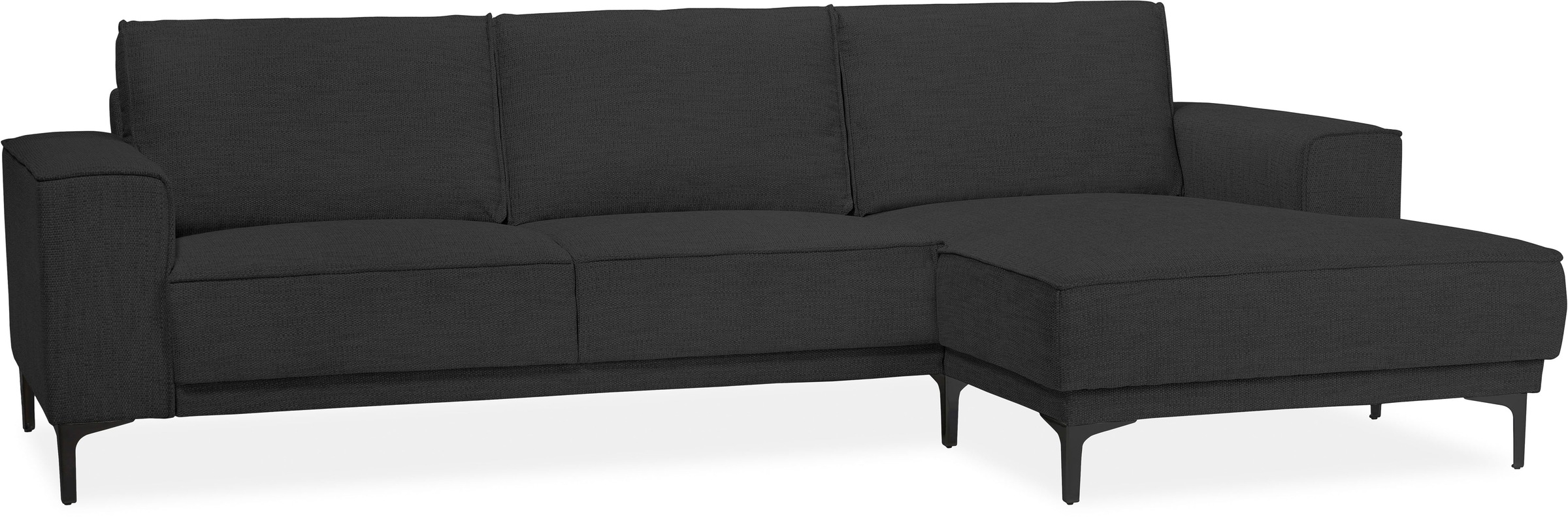 Places of Style Ecksofa »Polsterecke Oland, Struktur, Flachgewebe, Luxus-Microfaser, Boucle«, L-Form, 280 cm, Wellenunterfederung, Skandi-Design, Metallfüße