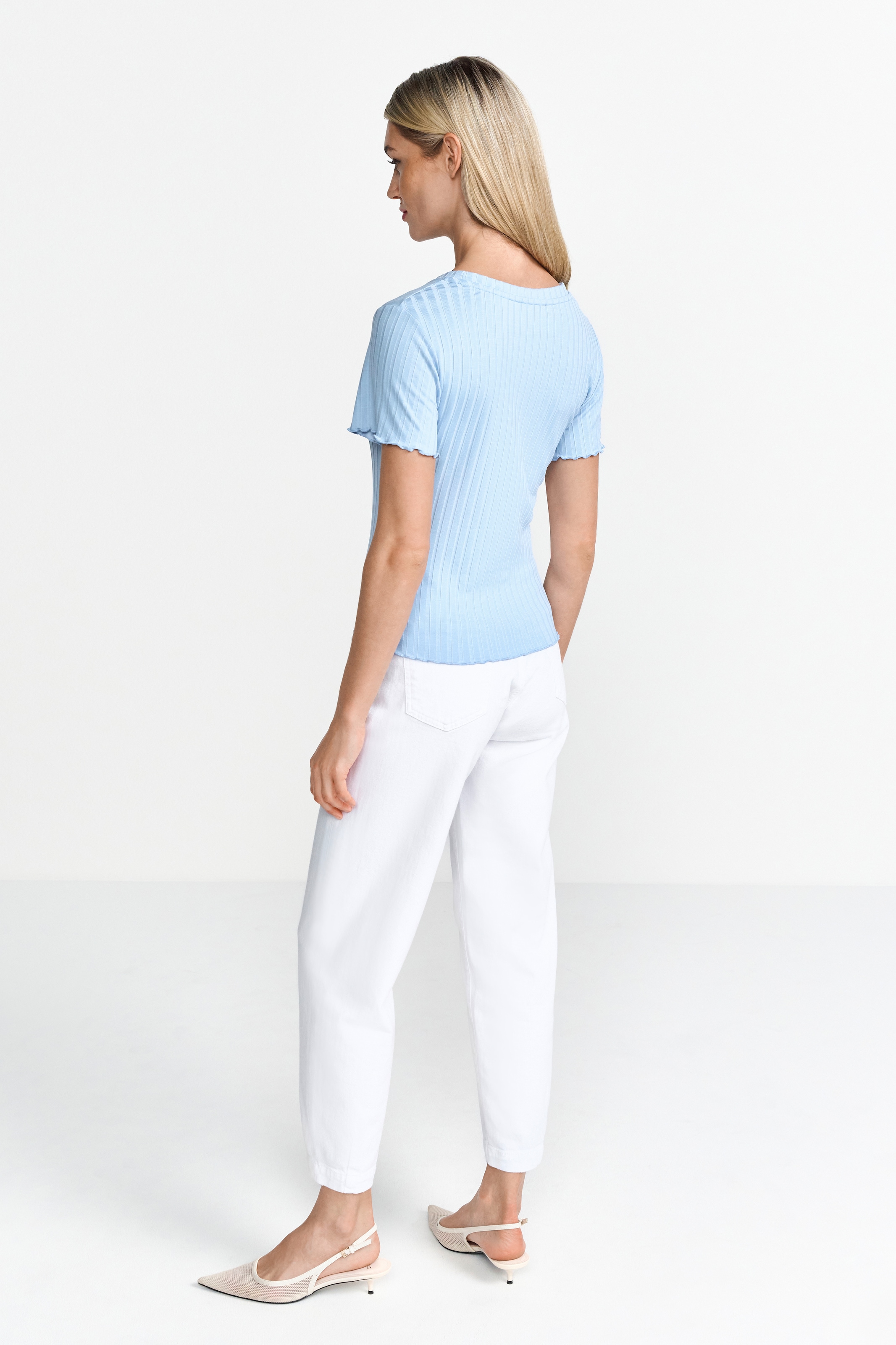 RICHROYAL Kurzarmshirt, Mit gewelltem Saum an Rumpf und Ärmeln