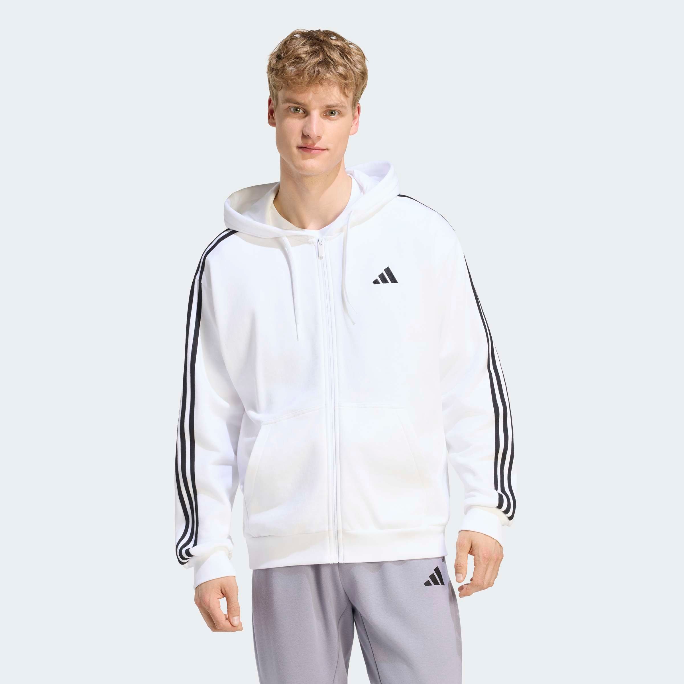 adidas Sportswear Kapuzensweatjacke »ESSENTIALS 3-STREIFEN FRENCH TERRY«