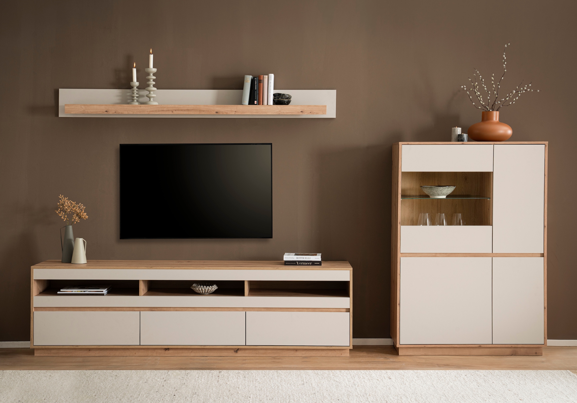 Home affaire Vitrine »Sonora, moderne Glasvitrine, Stauraumelement, Schrank« filigrane Rahmenoptik, ausreichend Stauraum, vielseitig einsetzbar