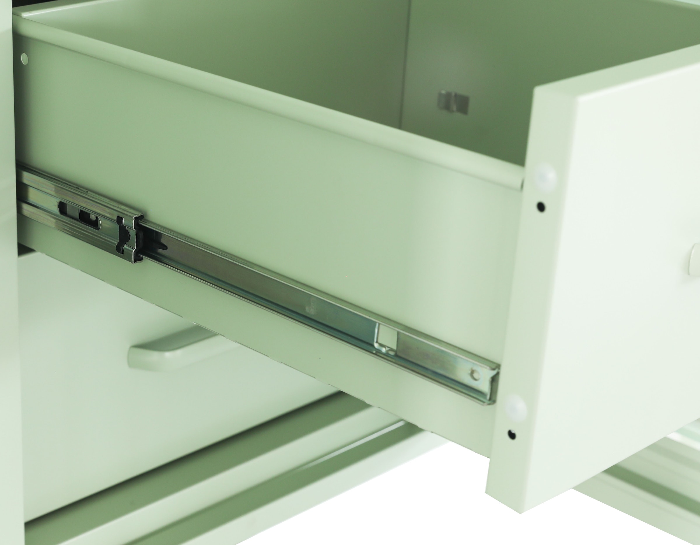 OTTO home Kleiderschrank »GERRON Kleiderschrank Metallschrank Spind« Schlafzimmerschrank, 4 Türen & Schubladen, grün salbei, Breite 158cm