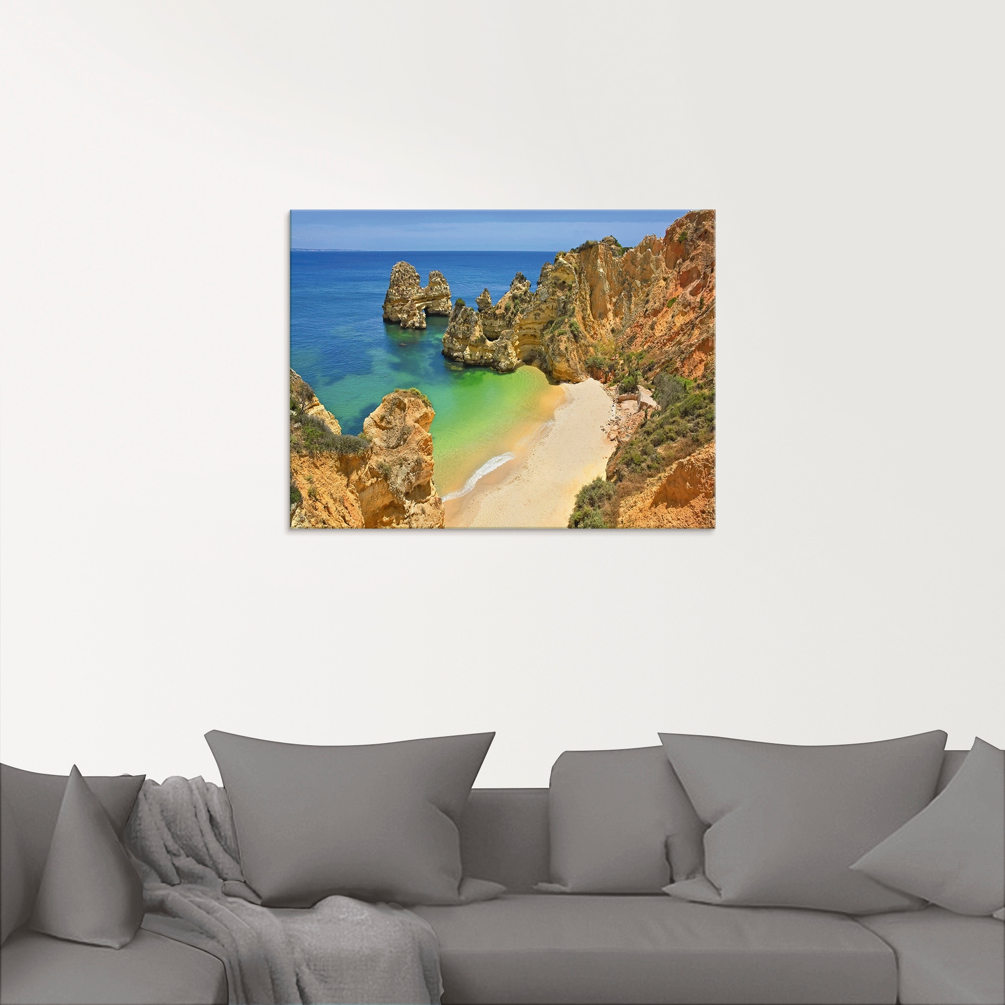 Artland Glasbild »Farbige Algarveküste«, Strand, (1 St.), in verschiedenen Größen