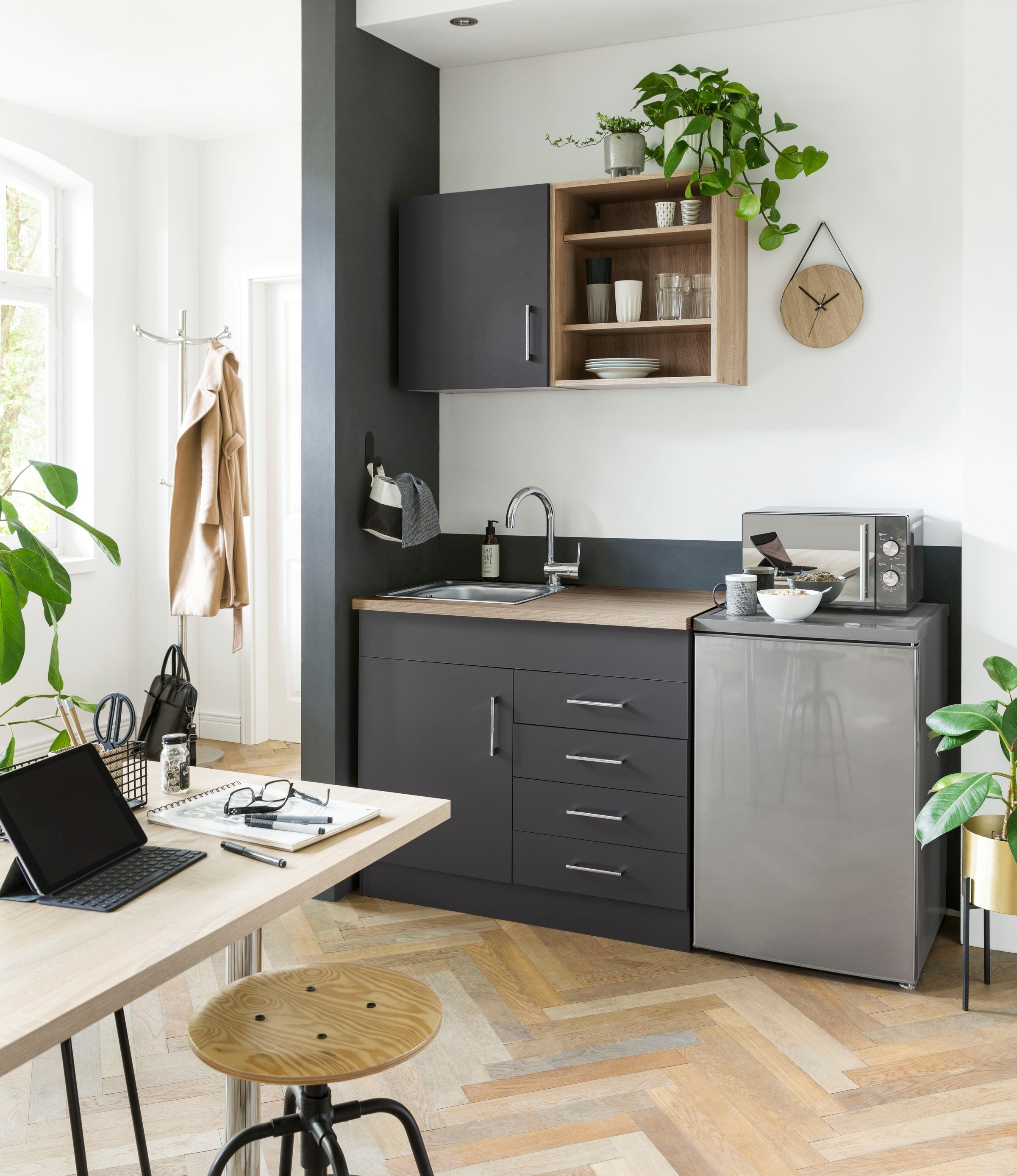 KOCHSTATION Pantryküche »KS-Mali« Breite 100 cm, wahlweise mit E-Geräten