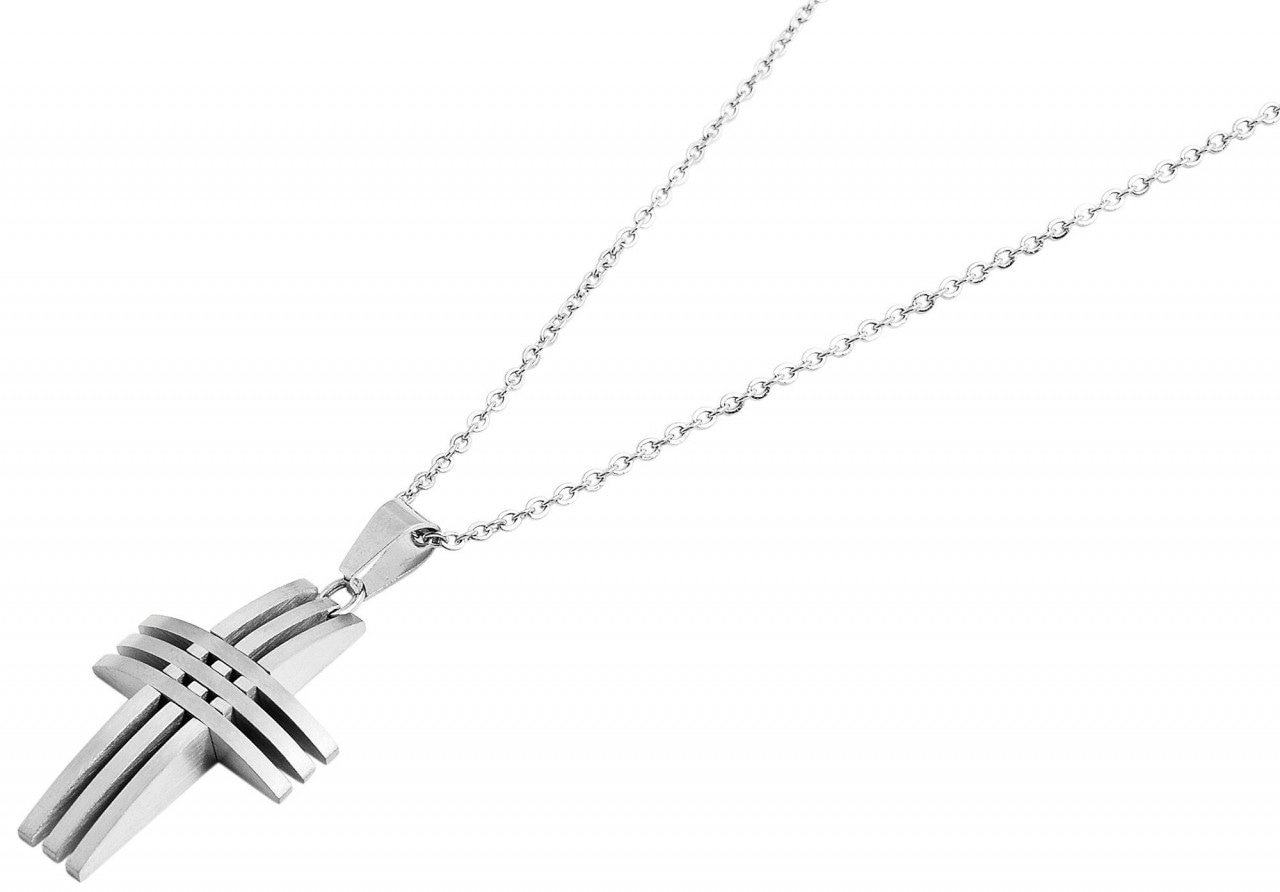 Adelia´s Kette mit Anhänger »Adelia's Herren Edelstahl Ankerkette Halskette mit Anhänger Kreuz 43 cm + 5.0 cm«