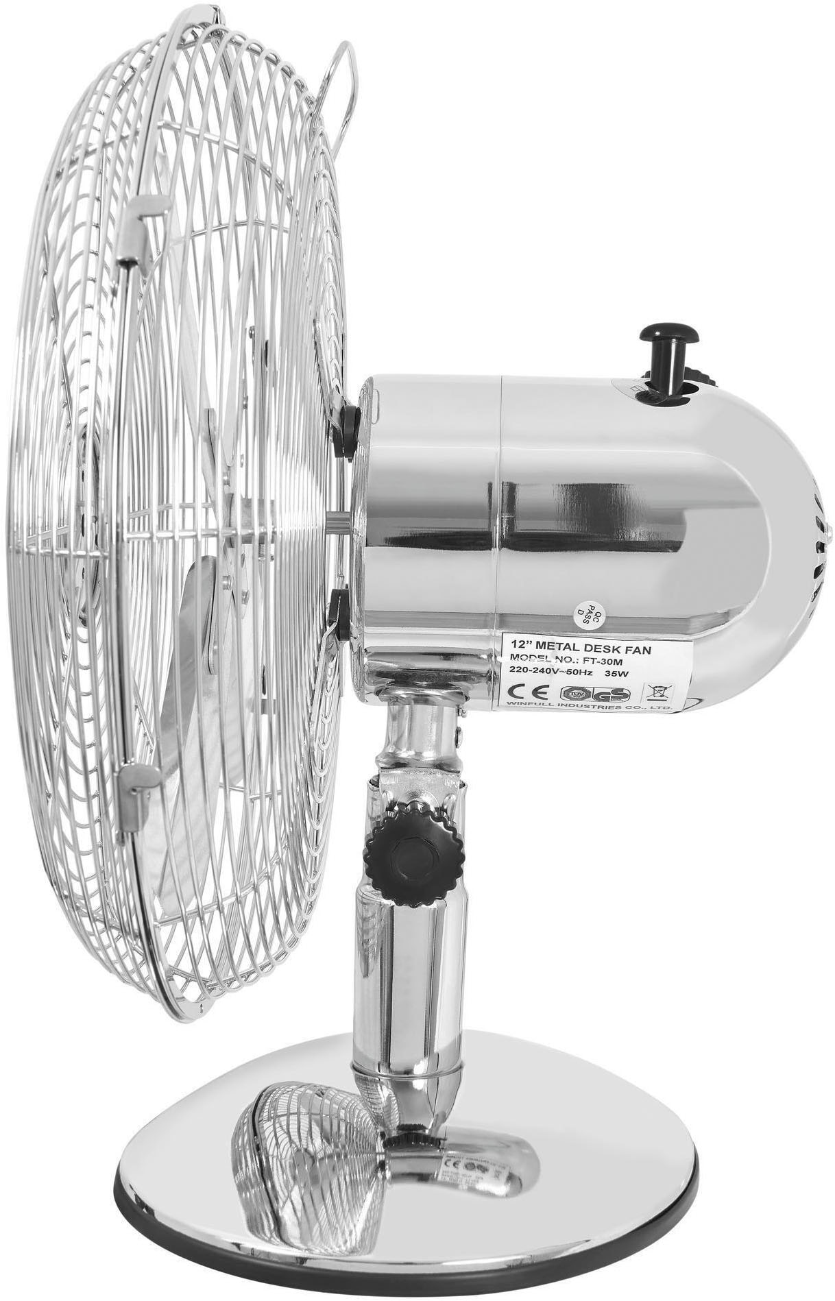 KLARBACH Tischventilator »VT 36001 ch«, Ø 25 cm, Vollmetall, 30 W Leistung, einstellbarer Winkel