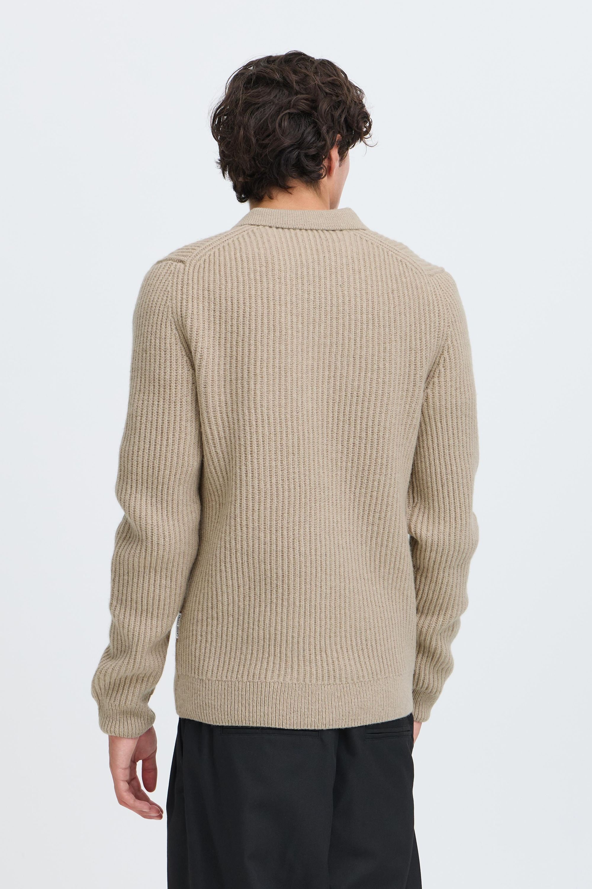 Casual Friday Strickfleece-Pullover »Strickpullover CFAlbret Polo Knit«