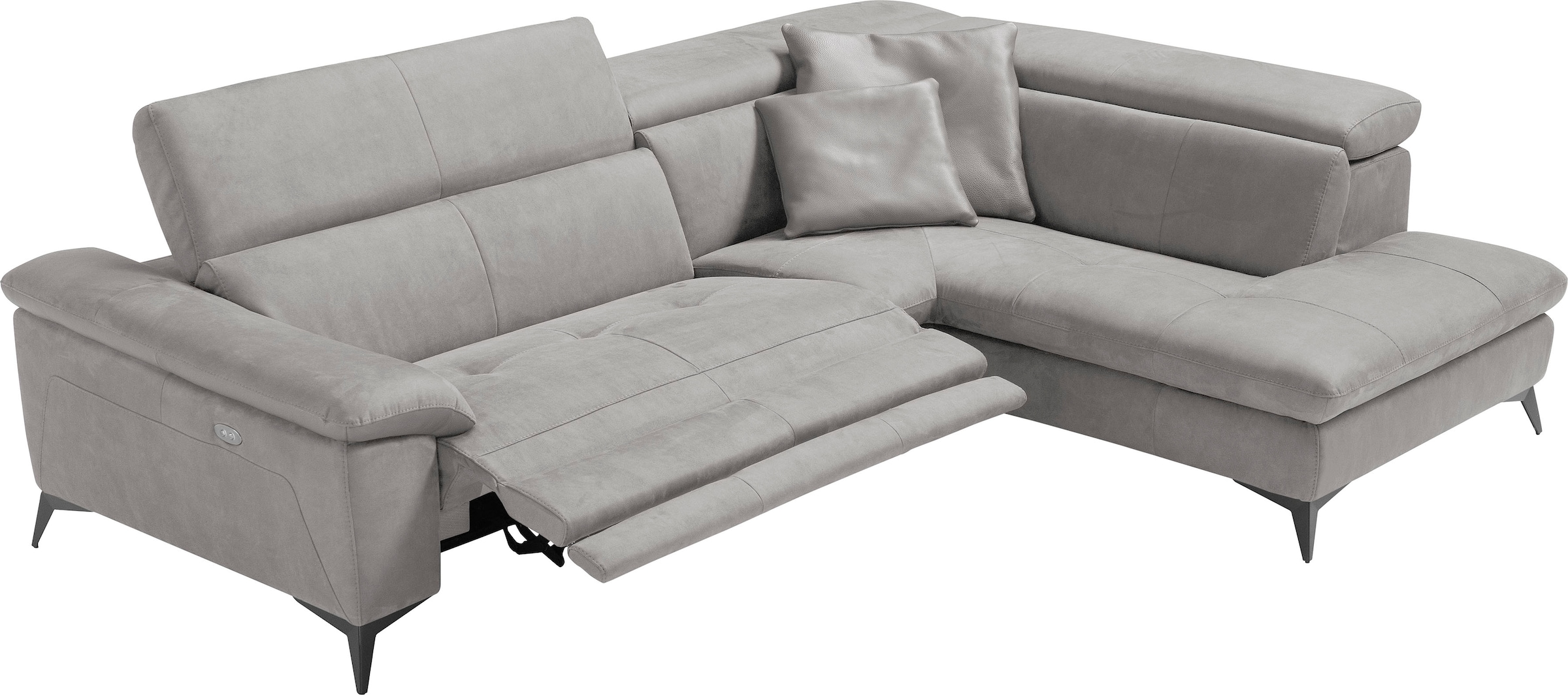 Egoitaliano Ecksofa »Martine, Multifunktionssofa mit Komfortfunktionen, edel und bequem« mit Ottomane, elektrischer Relaxfunktion und Kopfteilverstellung