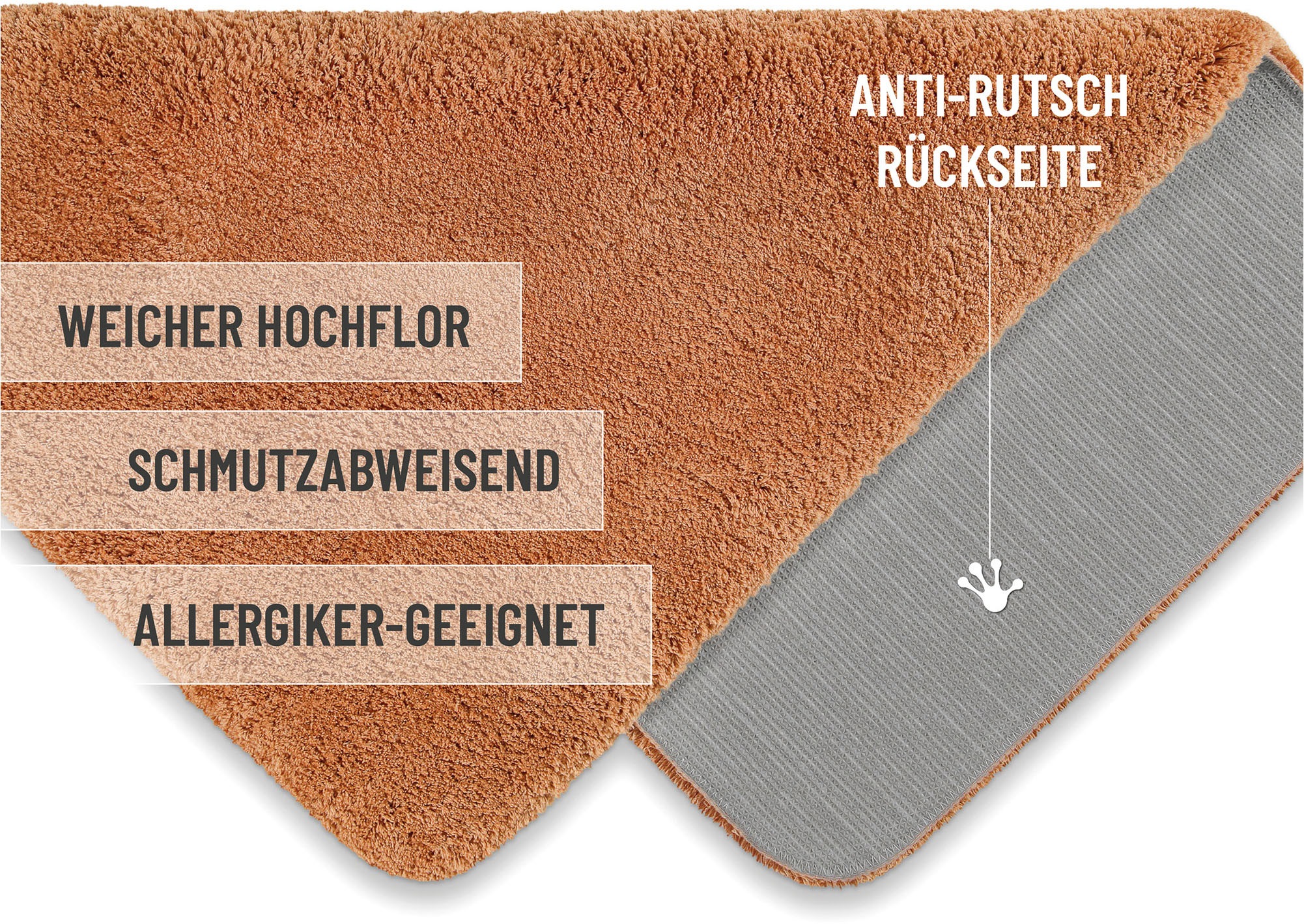 Homie Living Badematte »Porto Azzurro« Höhe 30 mm rutschhemmend beschichtet fußbodenheizungsgeeignet | schnell trocknend Badteppich, uni, rechteckig & rund, waschbar, Badezimmerteppich
