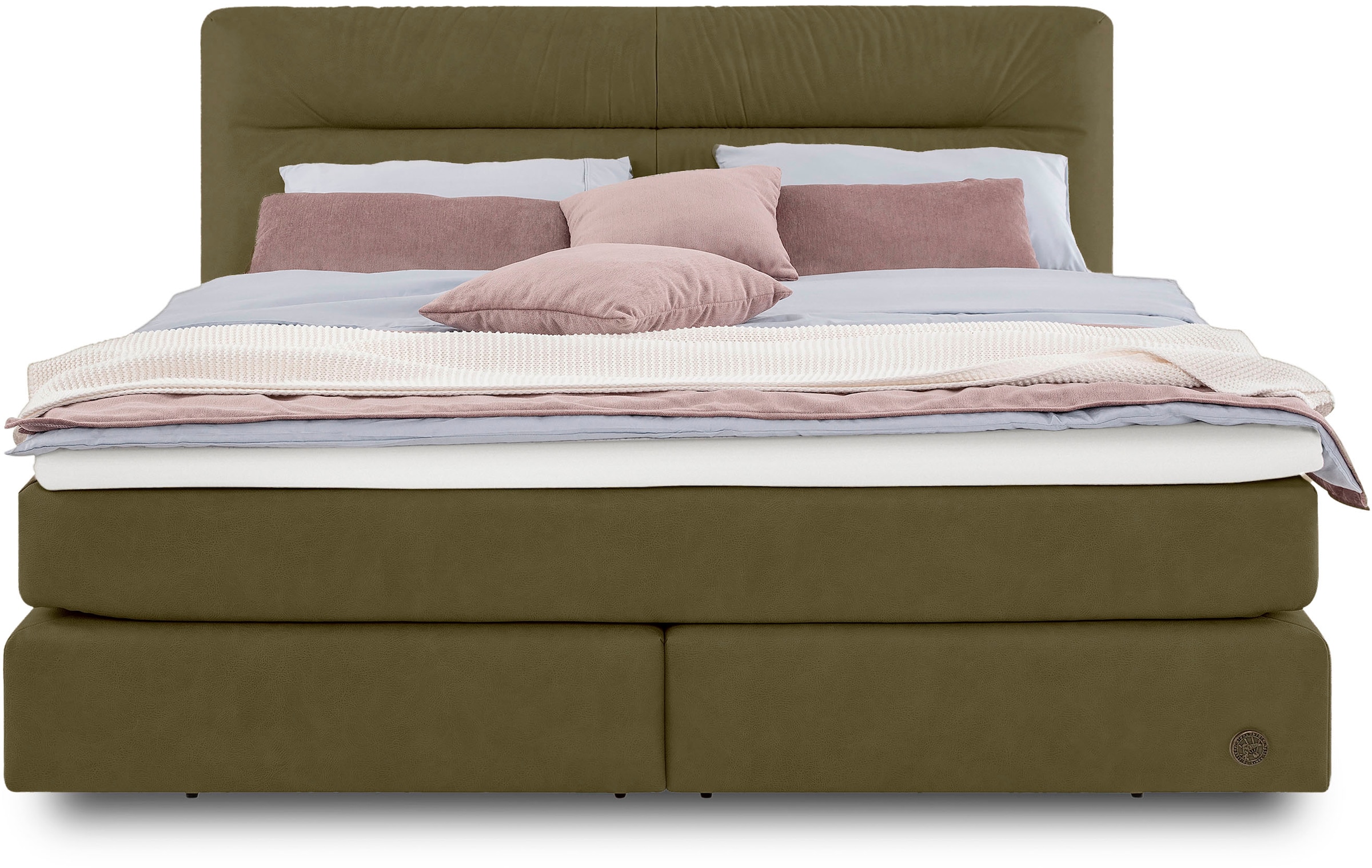 Birkenstock Boxspringbett »Calan«, Kopfteil mit Kreuzstichziernaht, in unterschiedlichen Ausführungen