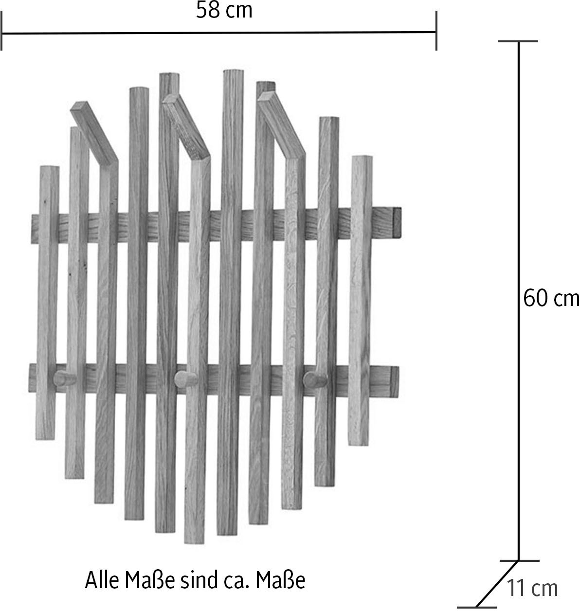 MCA furniture Garderobenpaneel »BANTRY Garderobenpaneel W60« Leisten