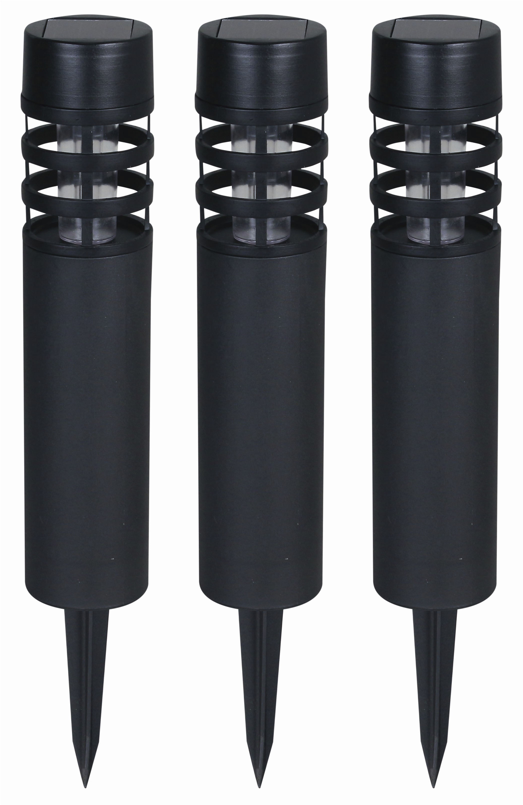 Luxform Gartenleuchte »Solar-Gartenleuchten - Montelimar - 3 St - Schwarz« LED-Modul 3 Stk. Ganzjährig Solar in schwarz