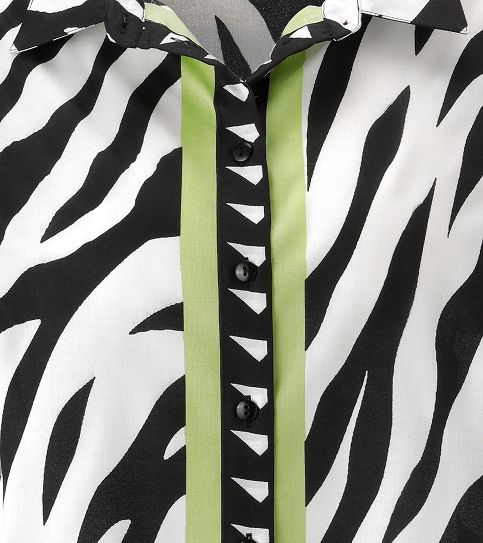 Aniston SELECTED Hemdbluse im Zebra-Look allover mit kontrastfarbigen Streifen - NEUE KOLLEKTION