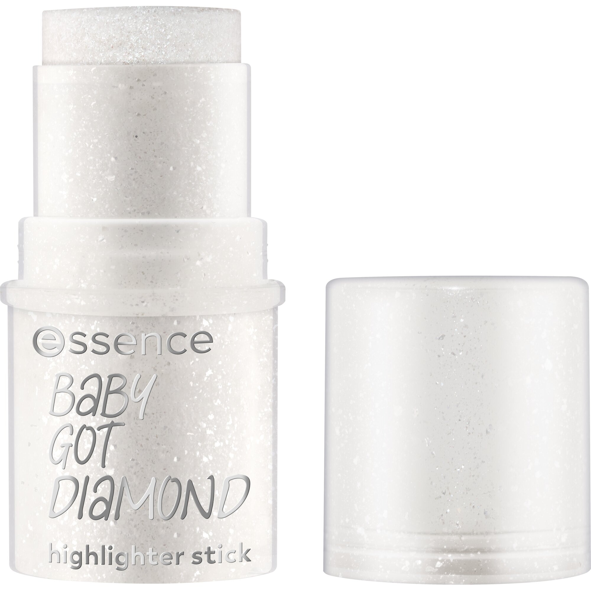 Essence Highlighter »BABY GOT DIAMOND highlighter stick«, (Set, 3 tlg.), Geschmeidige Formel, mit Silberglitter, praktisch und vegan.