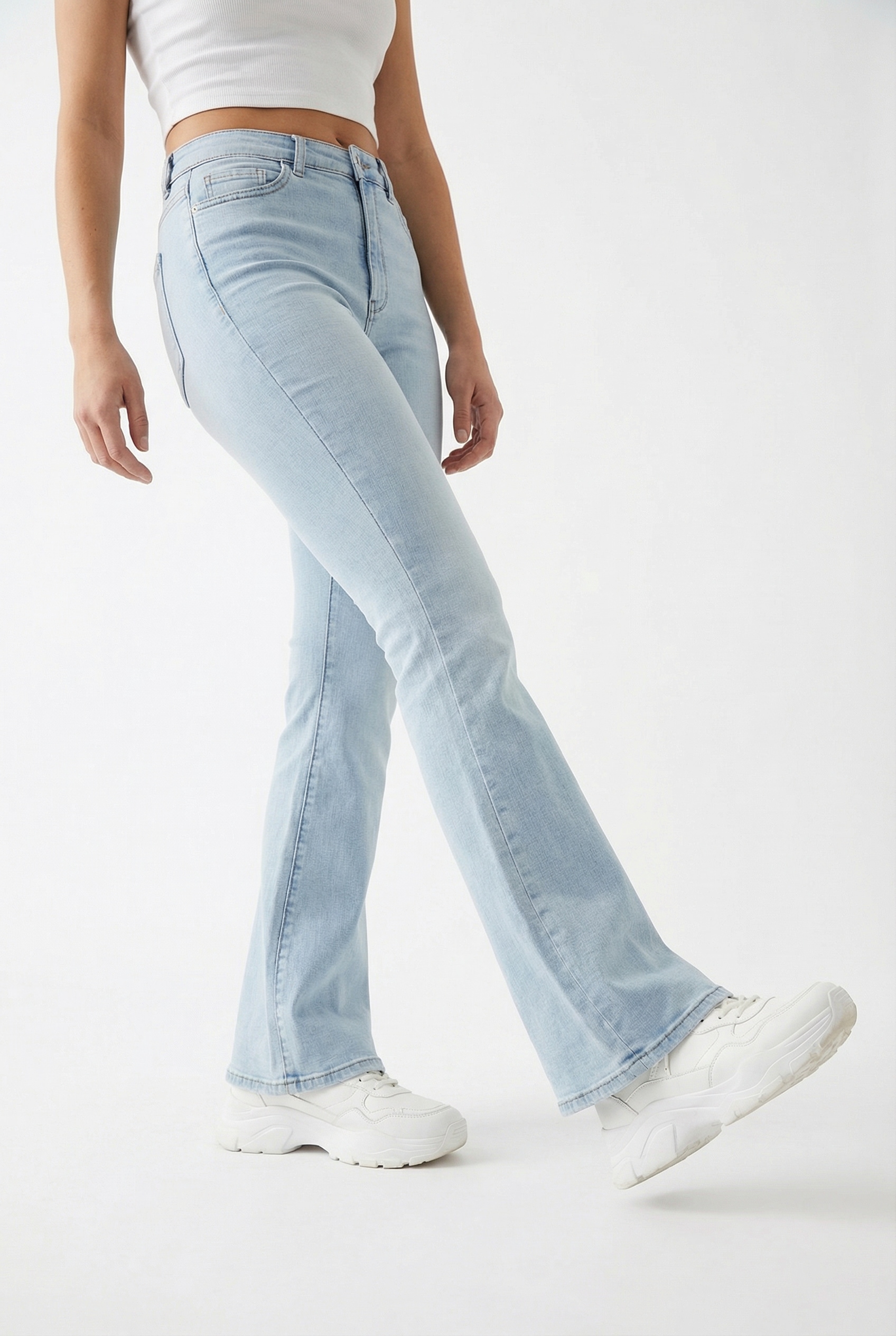 ONLY Bootcut-Jeans »ONLLUSH MW RETRO FLARED DNM« Materialmix, bootcut fit, Regular Waist, 
Retro-Fit
