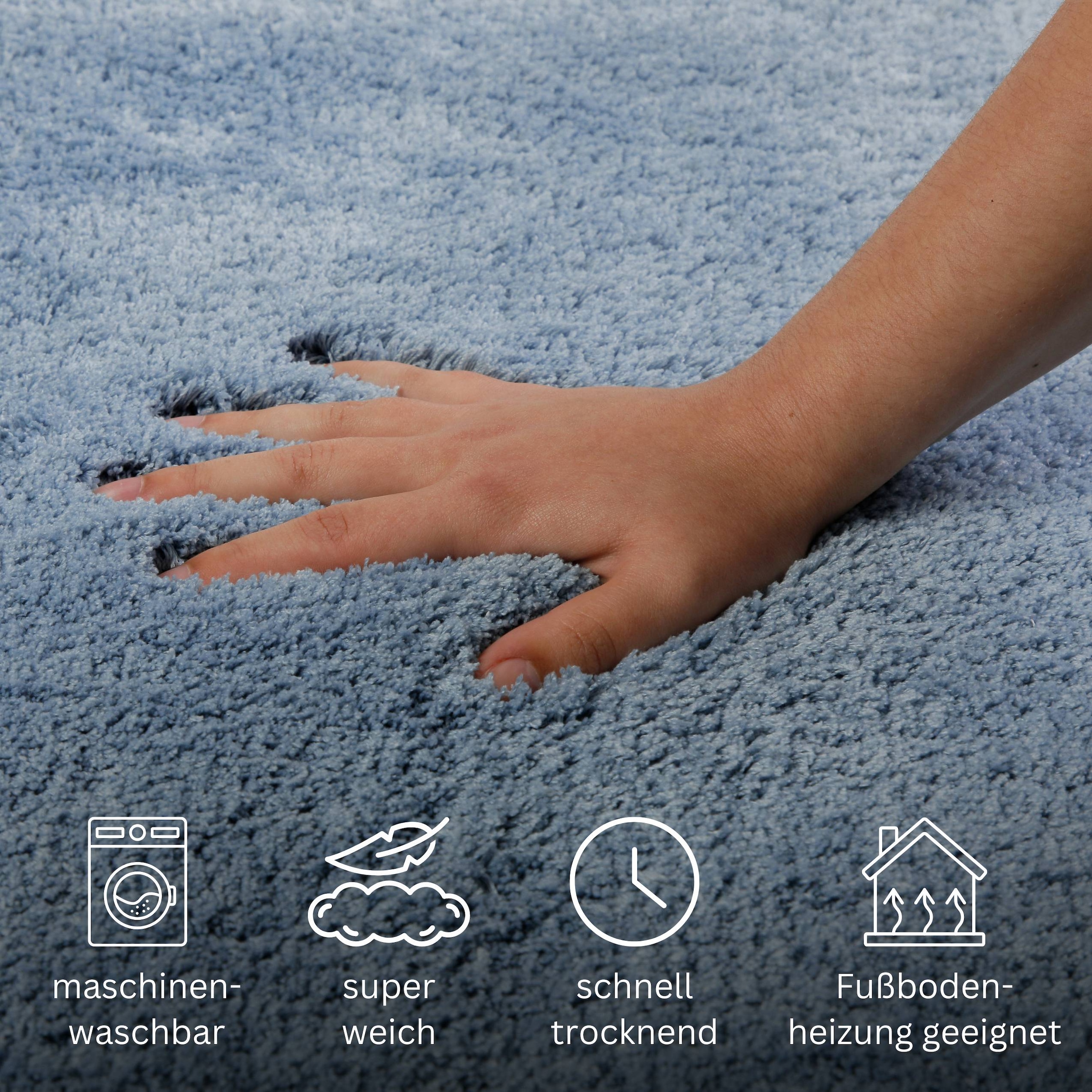 OTTO home Badematte »Kaarin«, rutschhemmend beschichtet, schnell trocknend, Badteppich, getuftet, flauschig, hochflor, große Farbauswahl