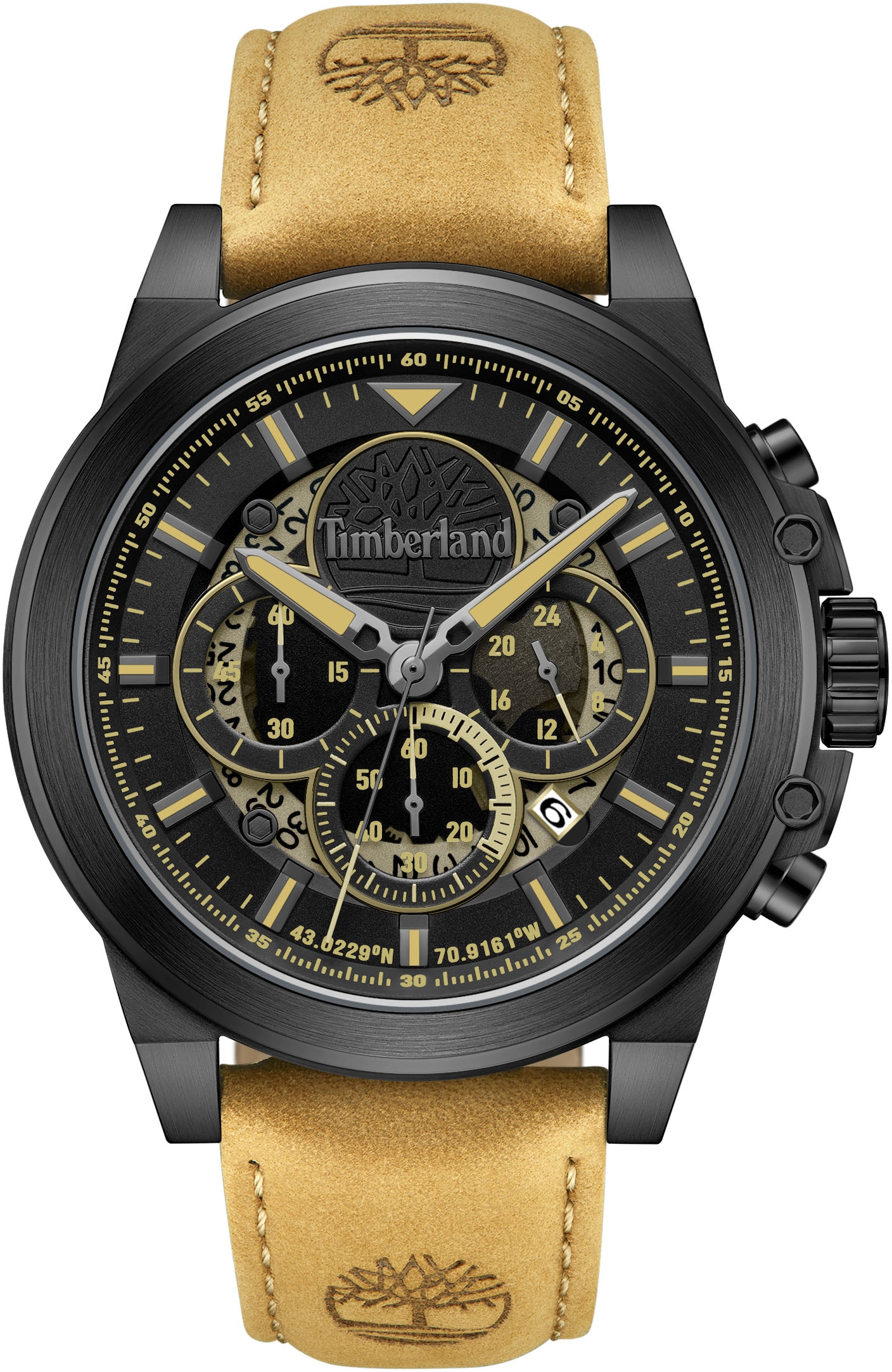 Timberland Chronograph »FAST STRIKE«, Quarzuhr, Armbanduhr, Herrenuhr, Lederarmband,...