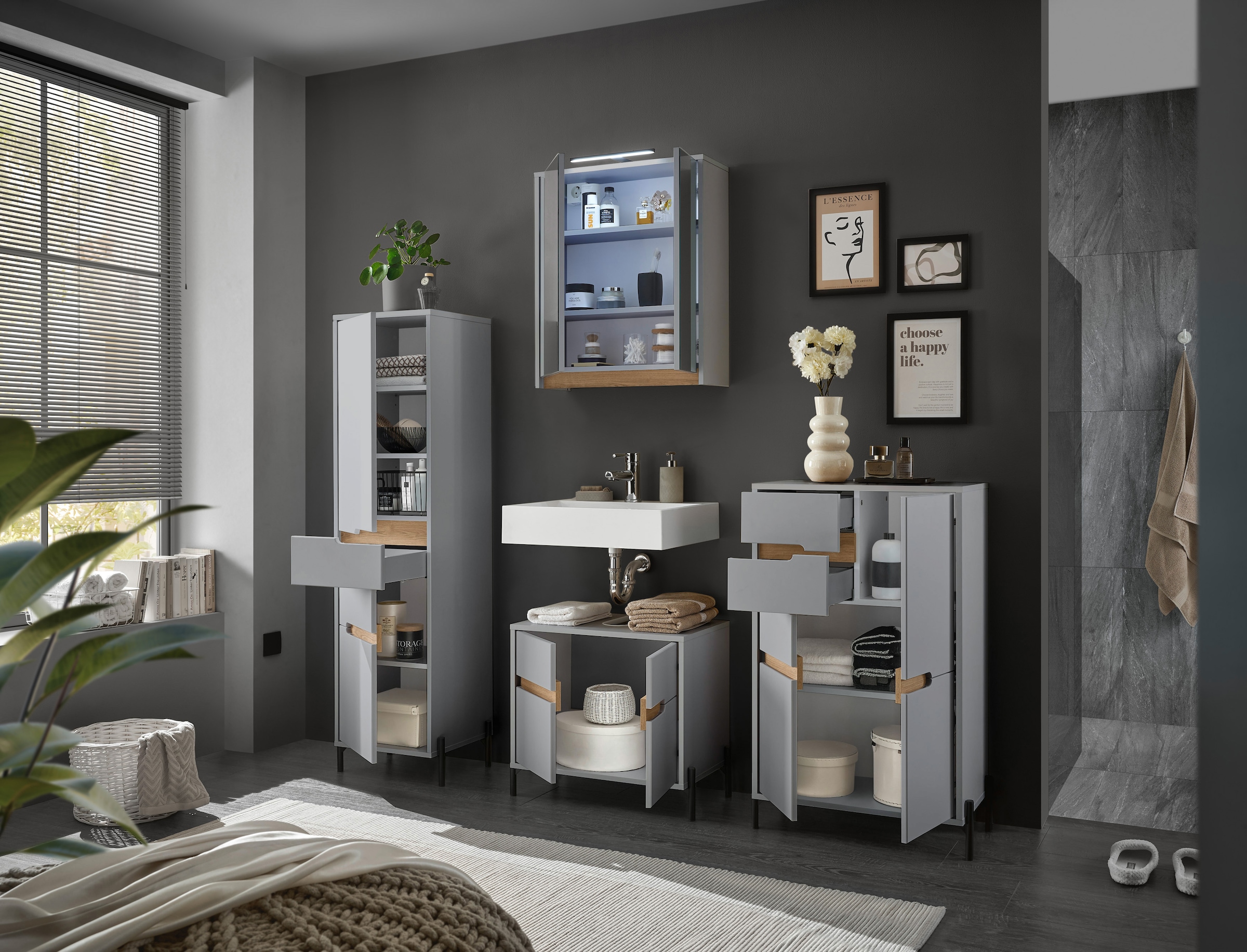 BASIC by Balculina Badezimmerspiegelschrank »Avanto B/H/T 60x70x20 cm« 1 Stk. tlg. Breite 60cm, Softclose für Türen, FSC-Mix 70%