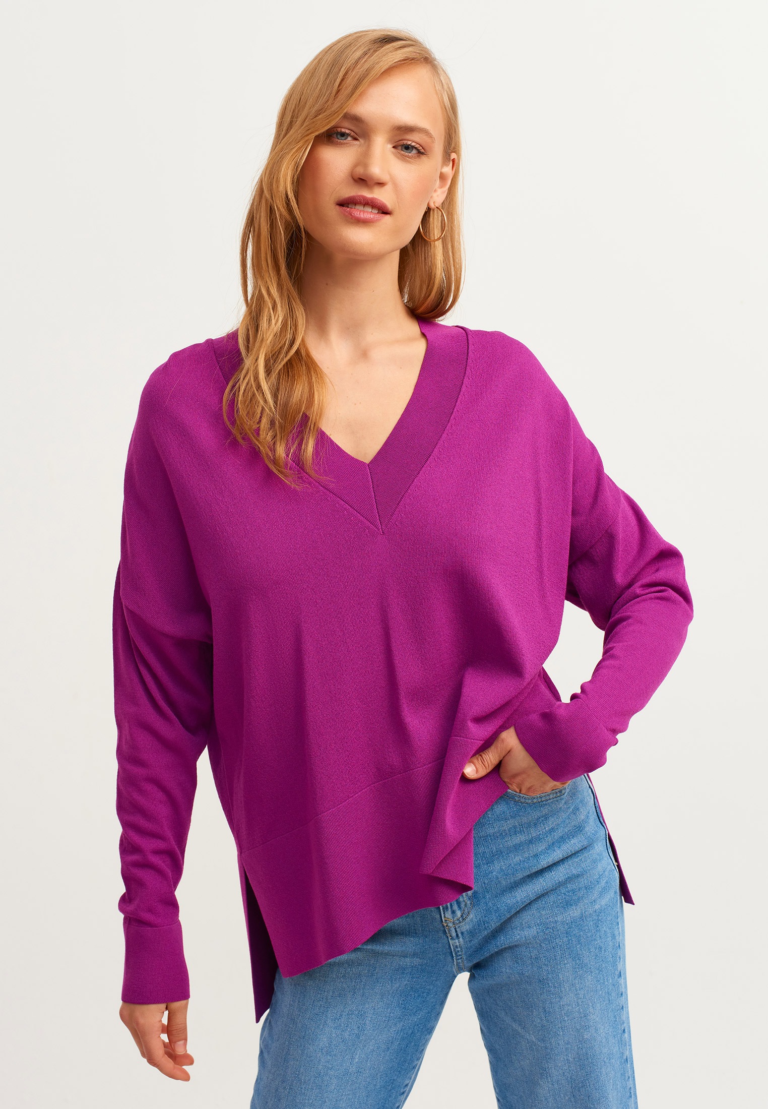 OXXO Strickpullover, mit V-Ausschnitt