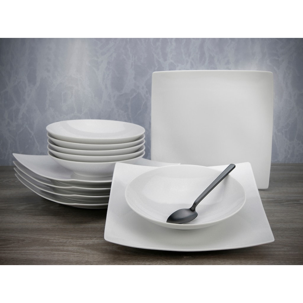 CreaTable Tafelservice »Geschirr-Set Elegance«, (12 tlg., Teller Set für 6 Personen)