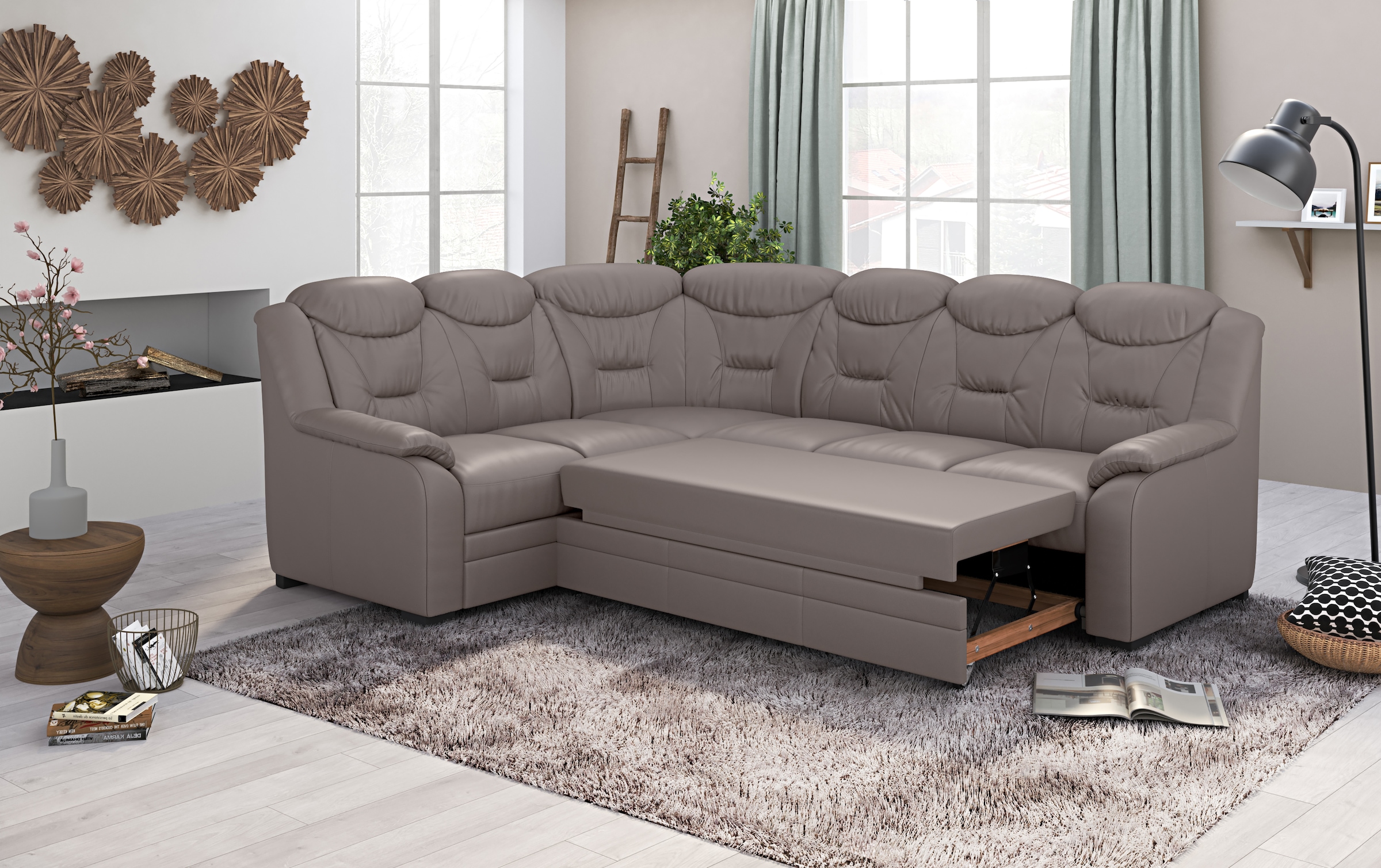 COTTA Ecksofa »Marcus L-Form«, Bequemes Ecksofa in klassischem Design mit hoher Rückenlehne