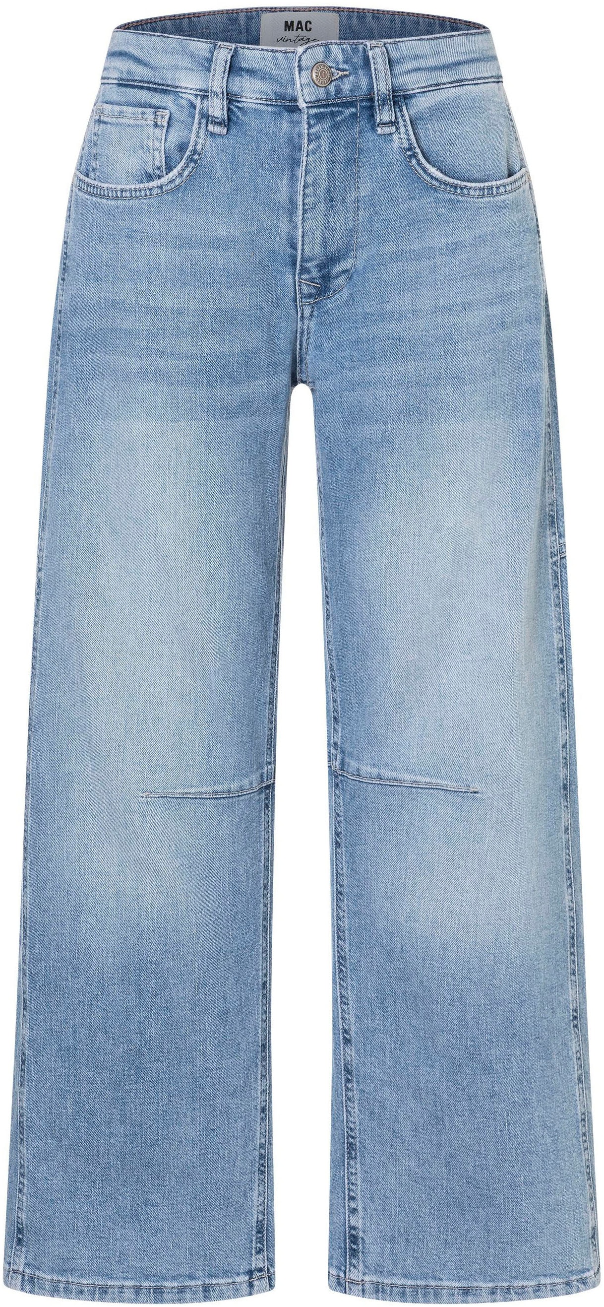 MAC 5-Pocket-Jeans »OHIO Barrel« Barrel Fit, Naht-Detail auf Kniehöhe