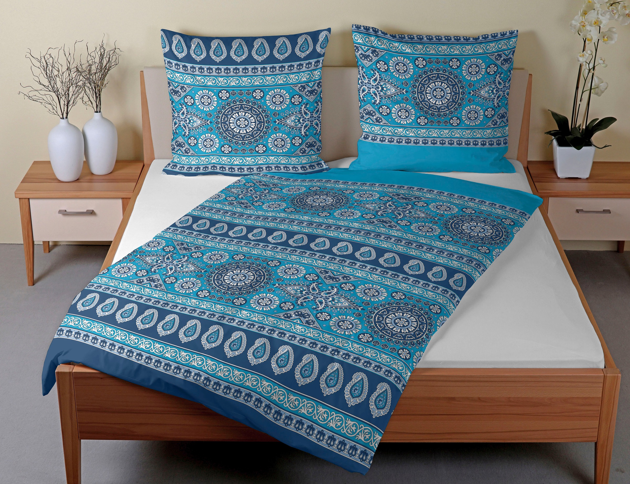 CASATEX Bettwäsche »Lavinia in Biber (Flanell) Qualität, 100% Baumwolle, Bett- und Kopfkissenbezug mit Reißverschluss, wärmende Winterbettwäsche, ganzjährig einsetzbar«, (2 tlg.)