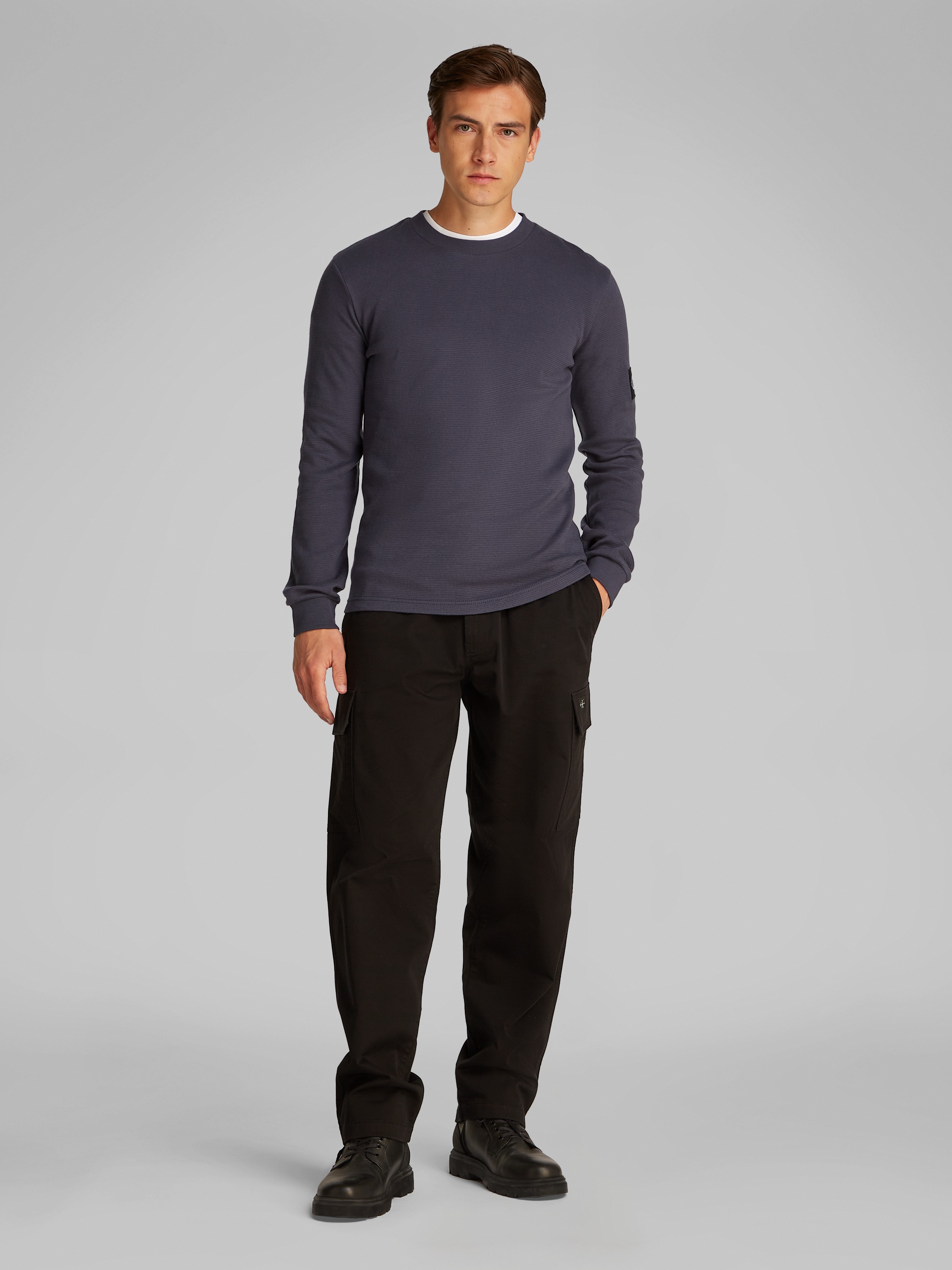 Calvin Klein Jeans Langarmshirt »BADGE WAFFLE LS TEE«, mit Logopatch