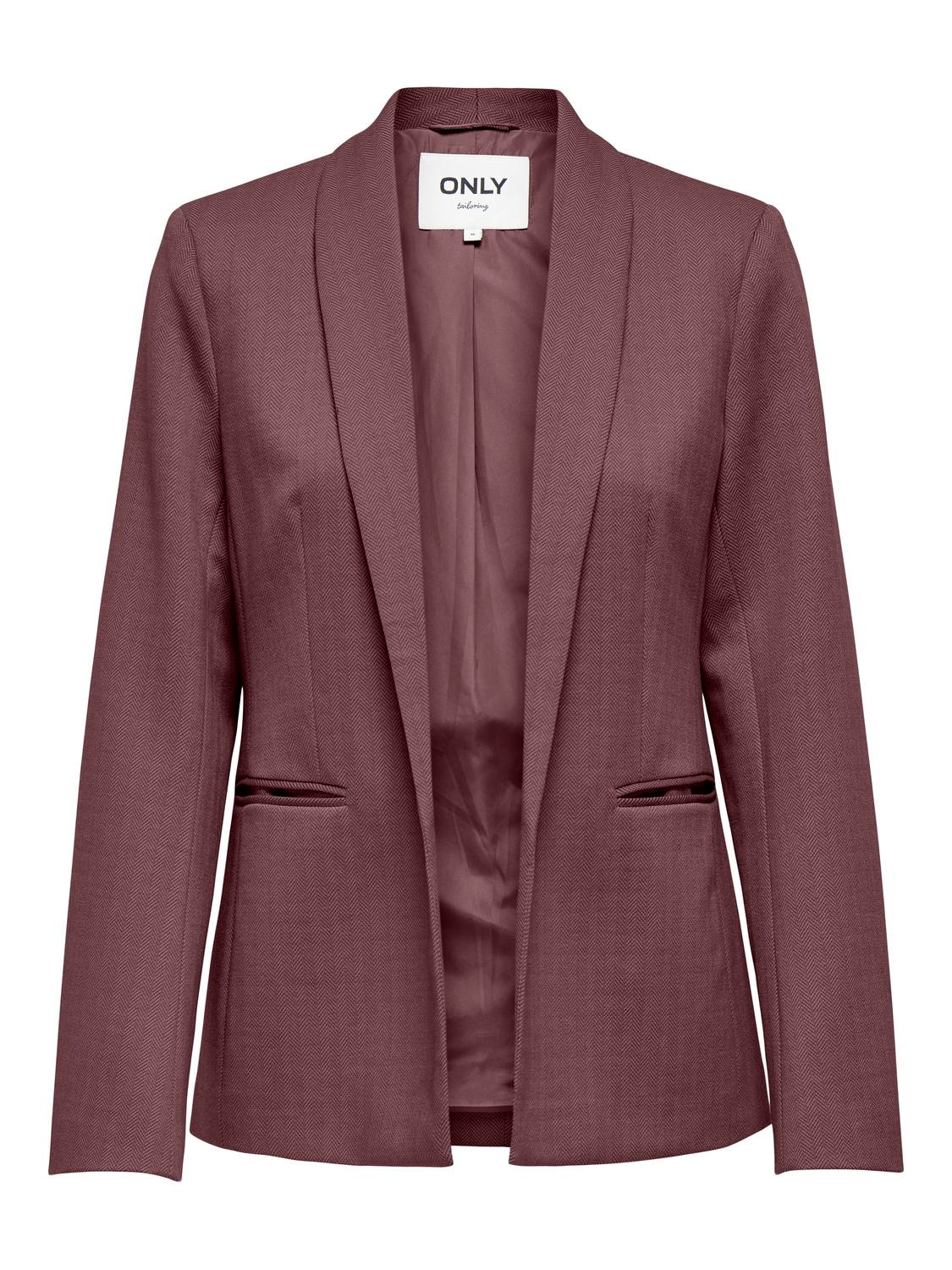 ONLY Longblazer »ONLESKA-ADDY LIFE L/S HB BLAZER CC TLR« mit Reverskragen, verschlusslose Form, Fischgratmuster