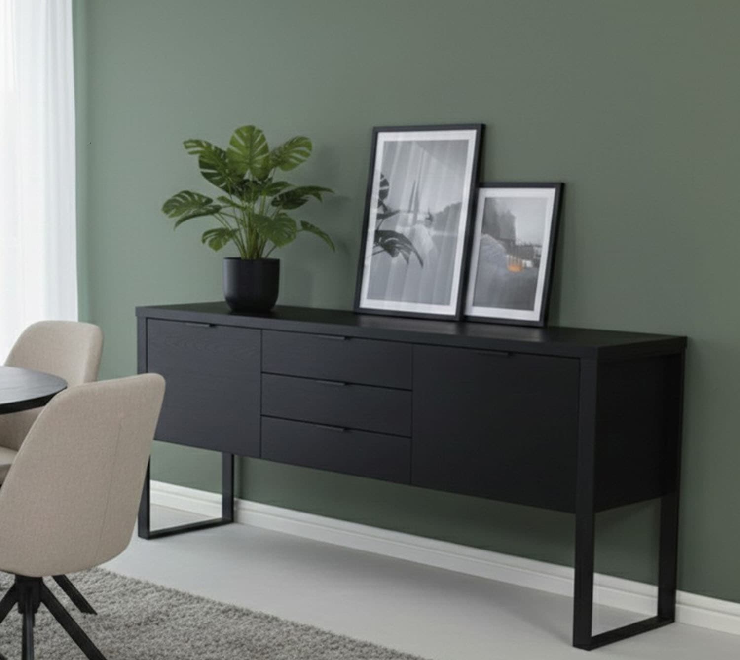Jahnke Sideboard »LOOP SB 180« Sideboard,2 Türen + 3 Schubladen, Metallrahmen, Breite 180 cm