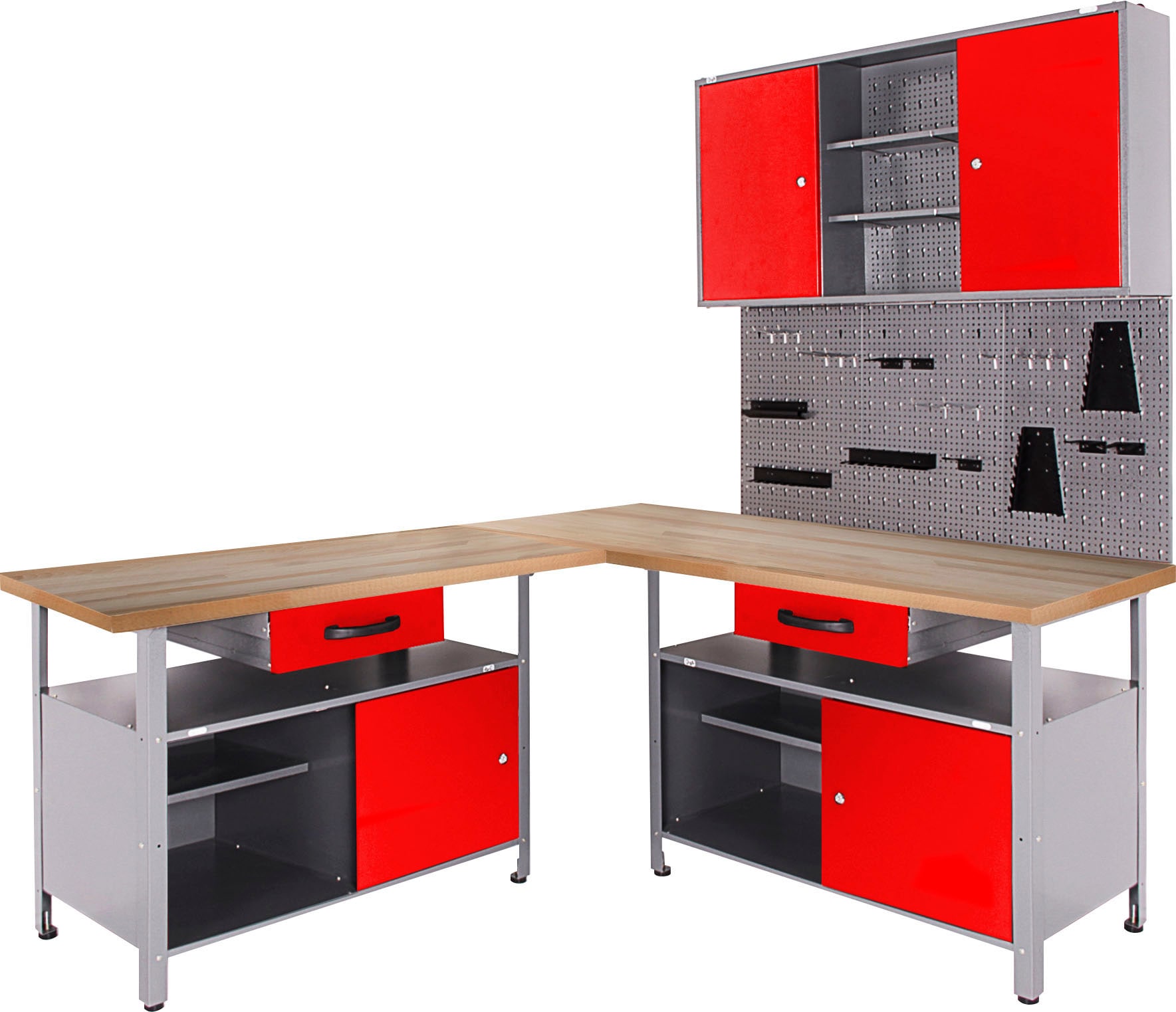 ONDIS24 Werkstatt-Set, (4 bei online & tlg.), Werkzeugschrank kaufen OTTO 2 Lochwand Werkbänken, mit