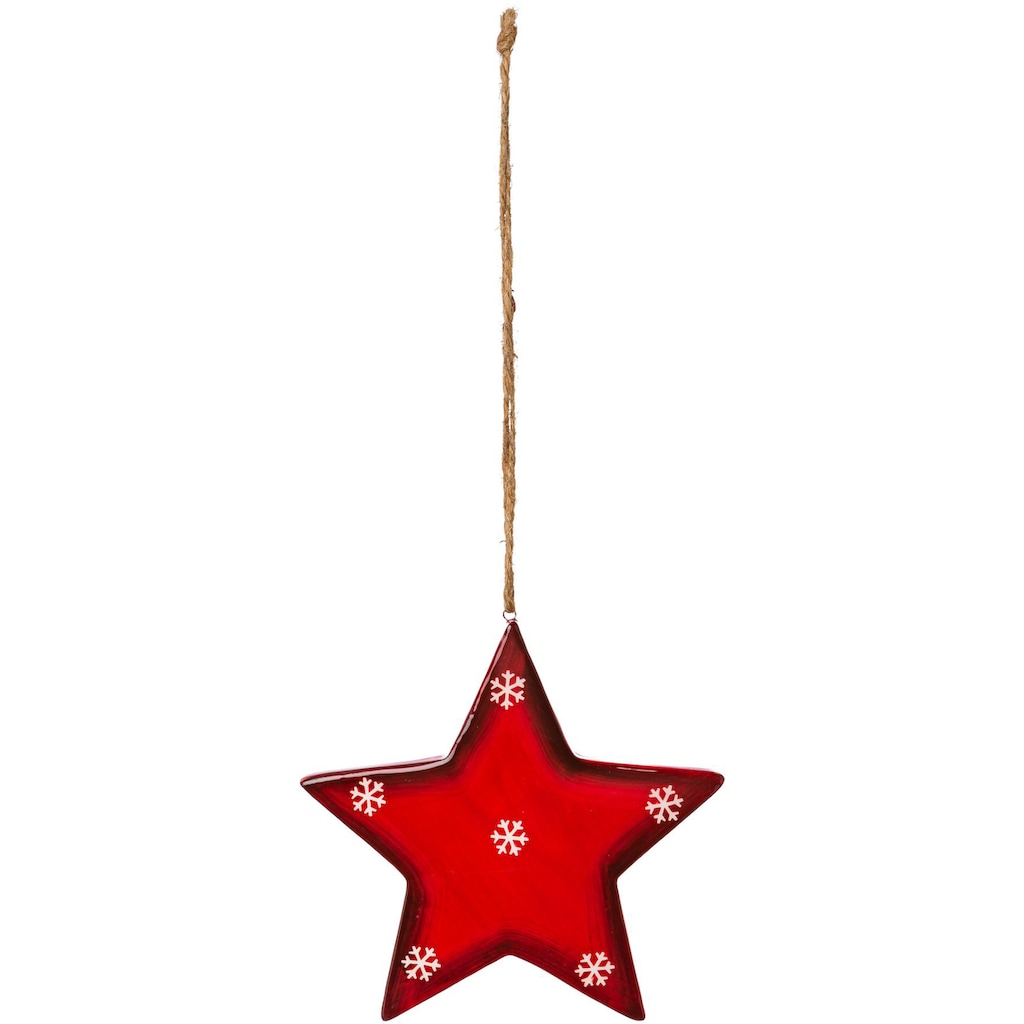 Creativ deco Dekostern »Weihnachtsstern, Weihnachtsdeko rot, Christbaumschmuck«, (6 St.)