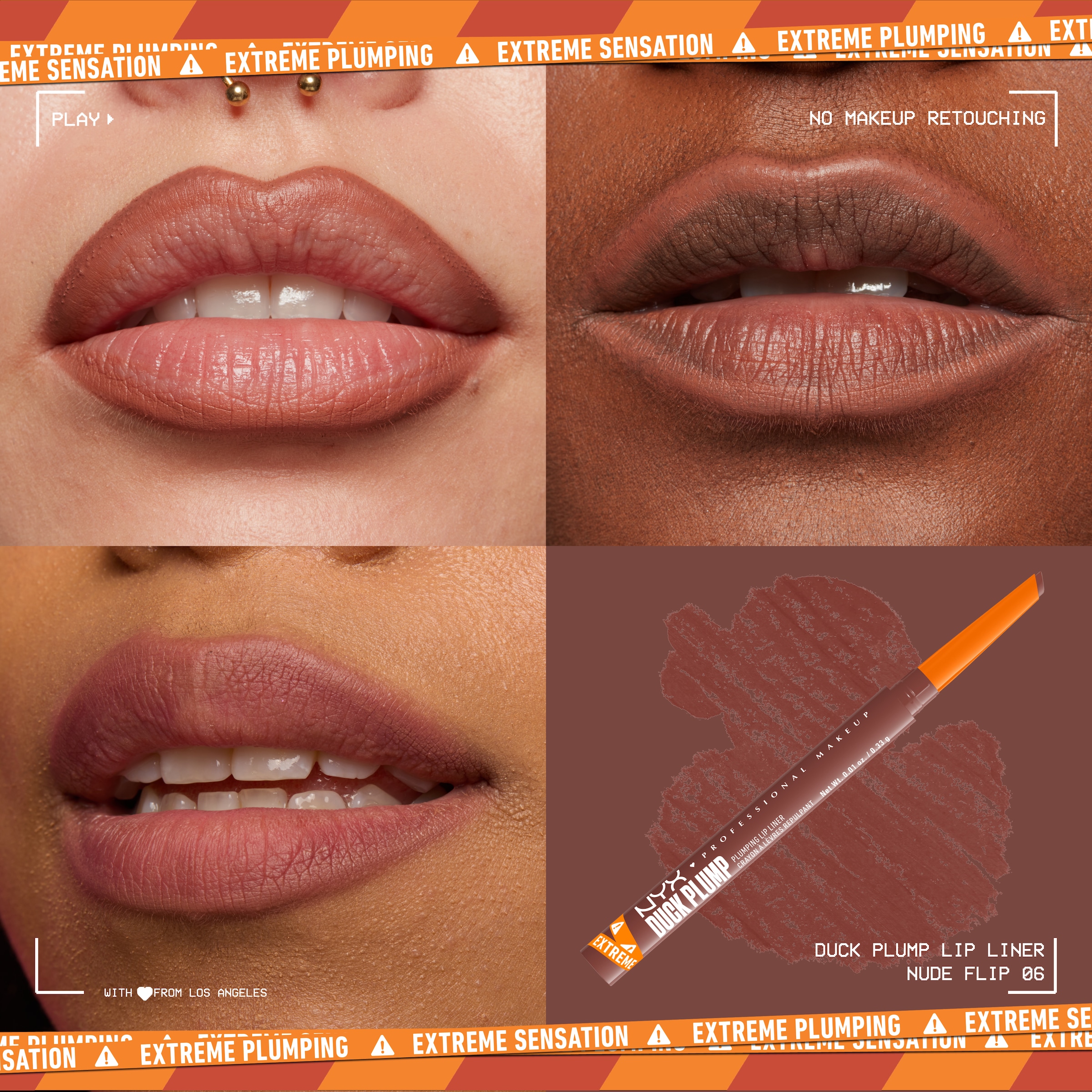 NYX Lippenstift »Professional Makeup Duck Plump Plumping Lip Liner Lippenkonturenstift«, Polstert die Lippen natürlich auf, angeschrägte Spitze.