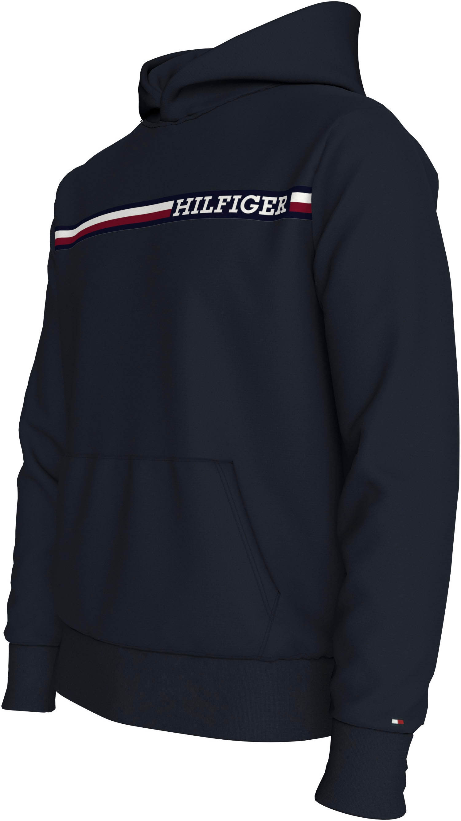 Tommy Hilfiger Big & Tall Kapuzensweatshirt »BT-CHEST STRIPE HOODY-B«, Große Größen mit Logoprägung