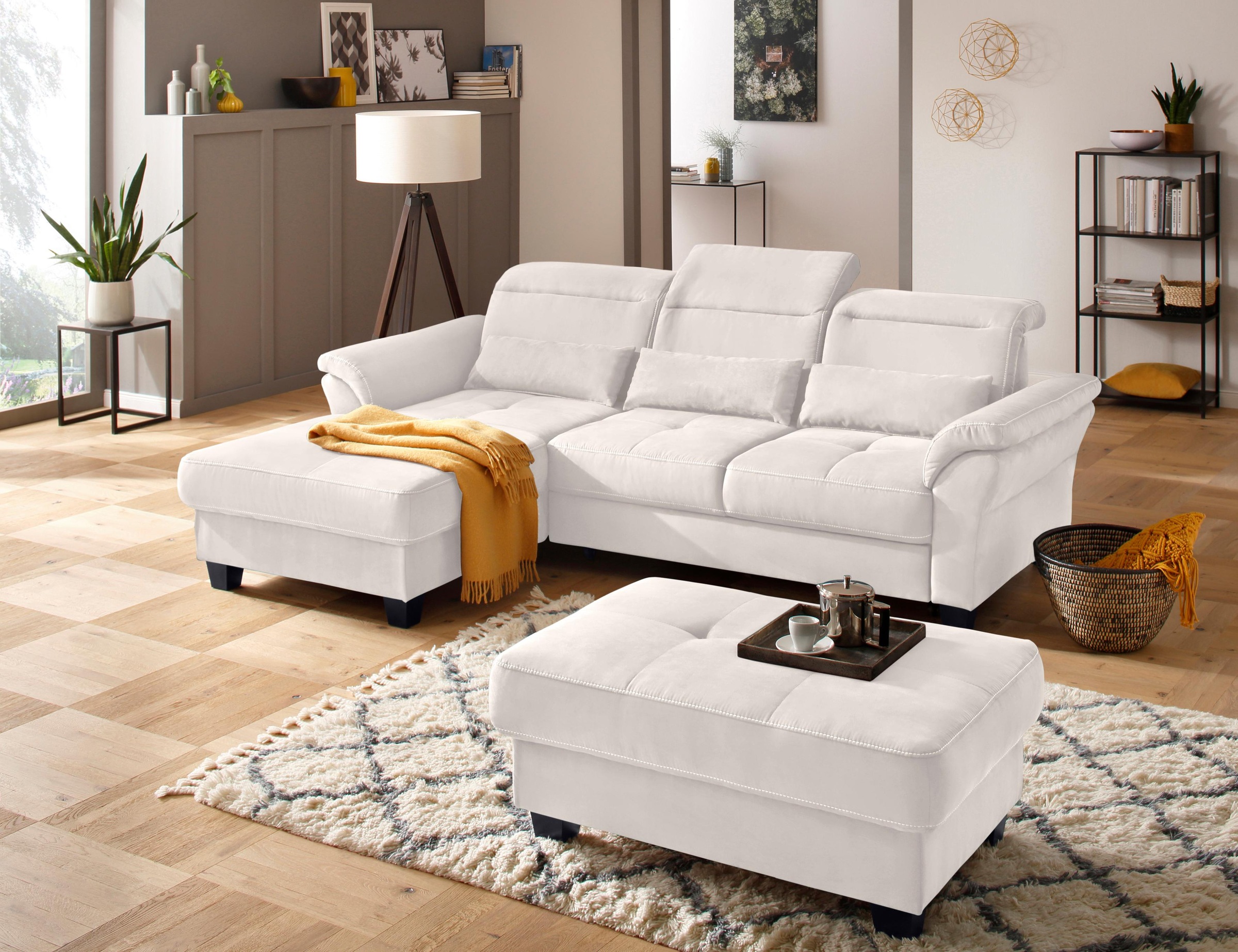 Home affaire Ecksofa »Solvei L-Form« mit Recamierenabschluß und Sitztiefenverstellung