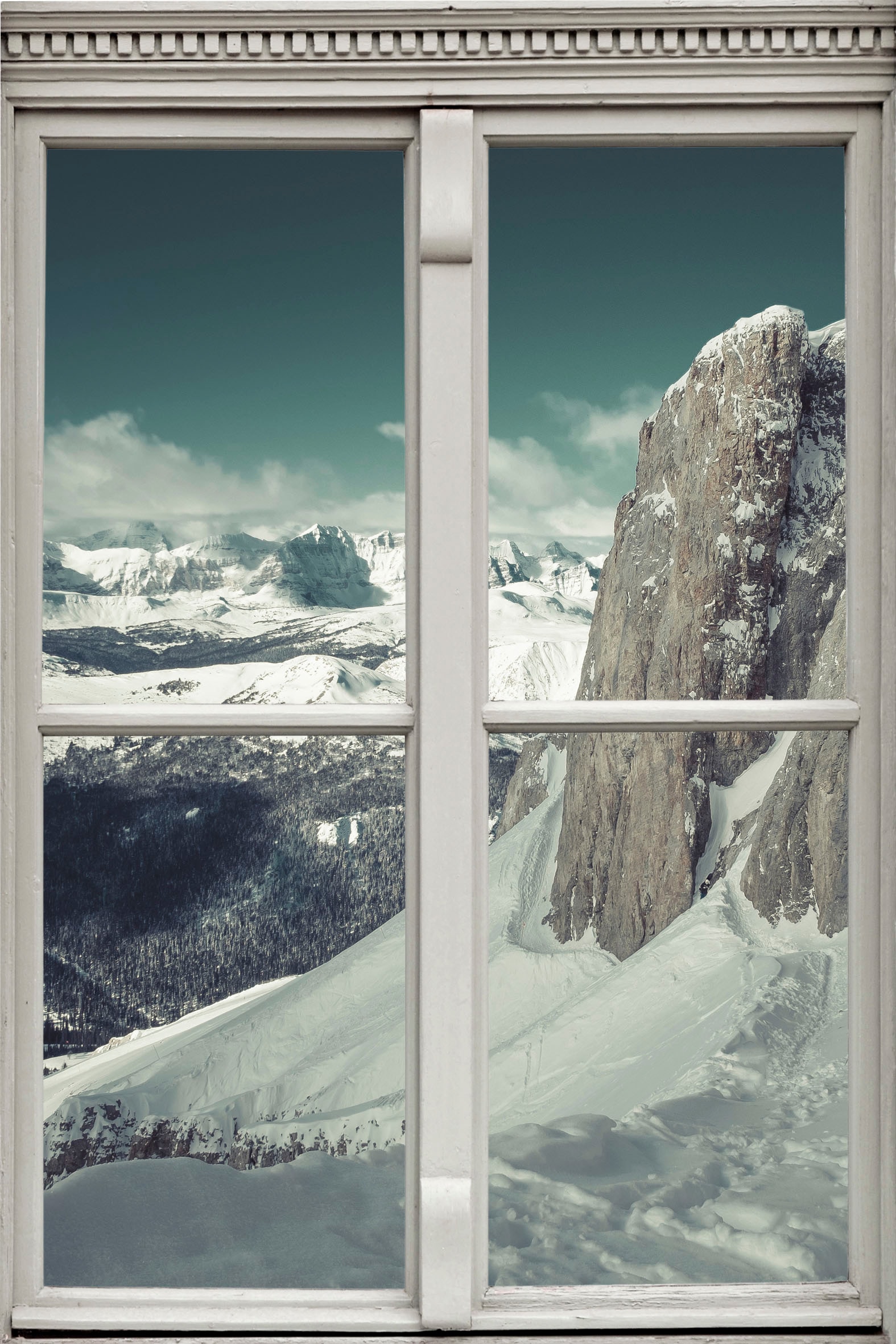 Wandsticker »Schneeberge«, Wandsticker, Wandbild, selbstklebend, 3D, Fenster